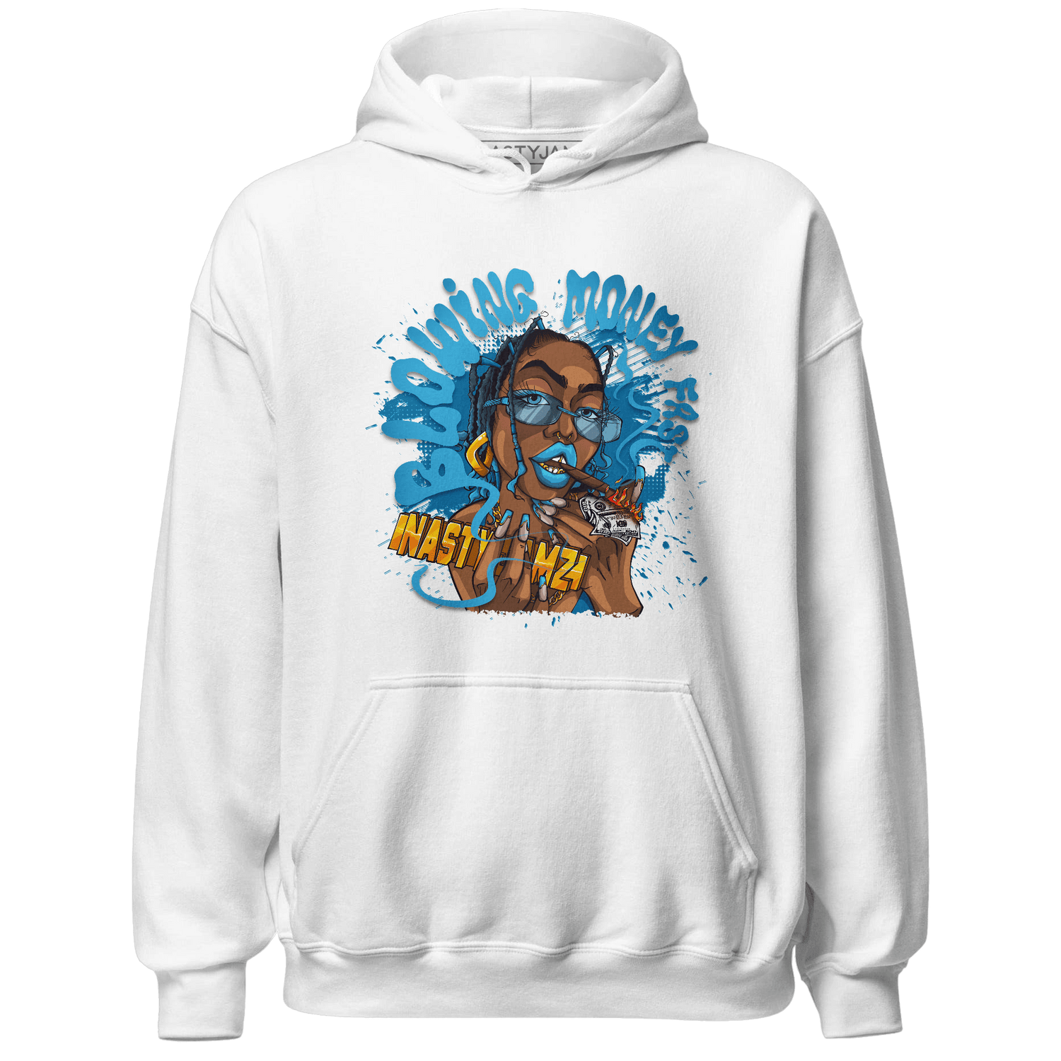 Powder Blue 9s Hoodie Match Blowing Money Fast Girl - NastyJamz