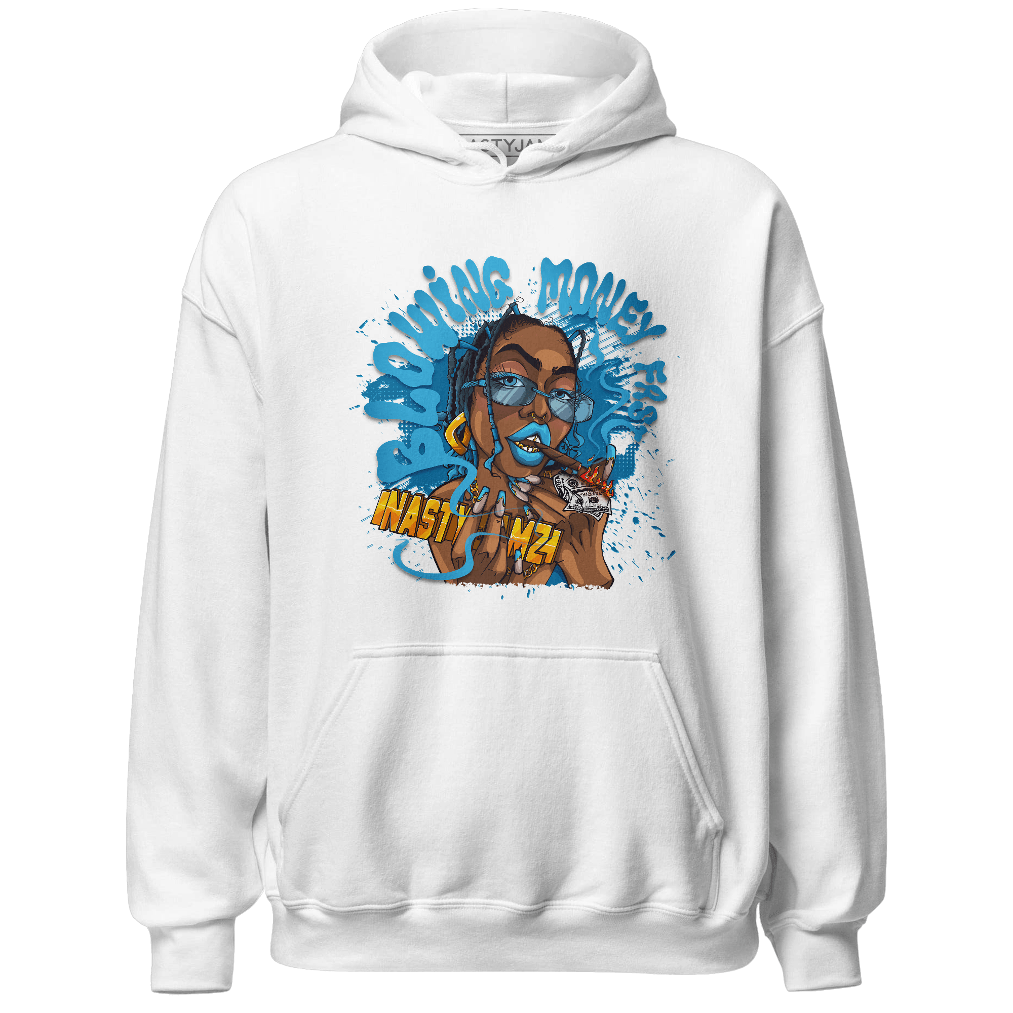 Powder Blue 9s Hoodie Match Blowing Money Fast Girl - NastyJamz