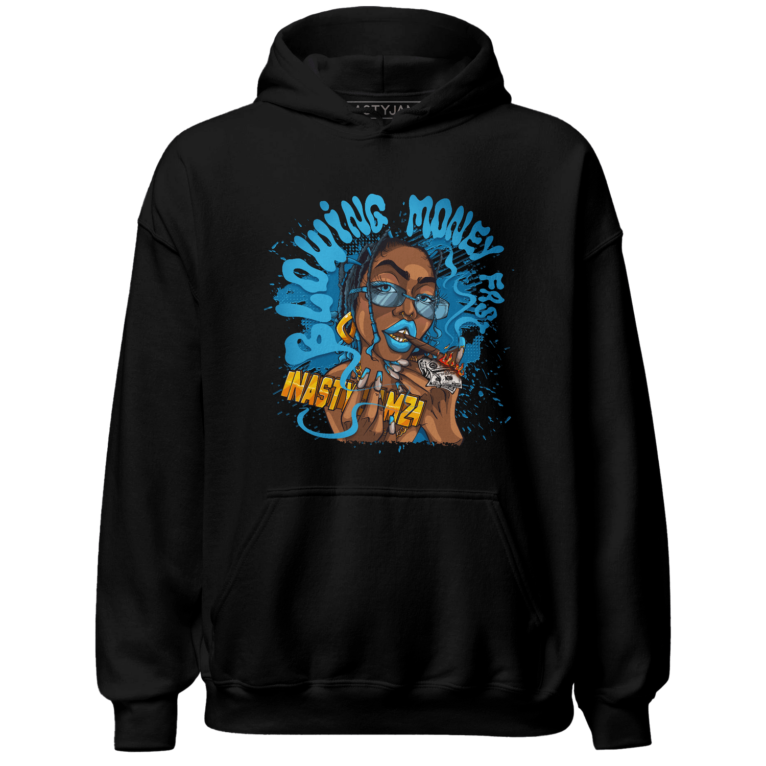 Powder Blue 9s Hoodie Match Blowing Money Fast Girl - NastyJamz