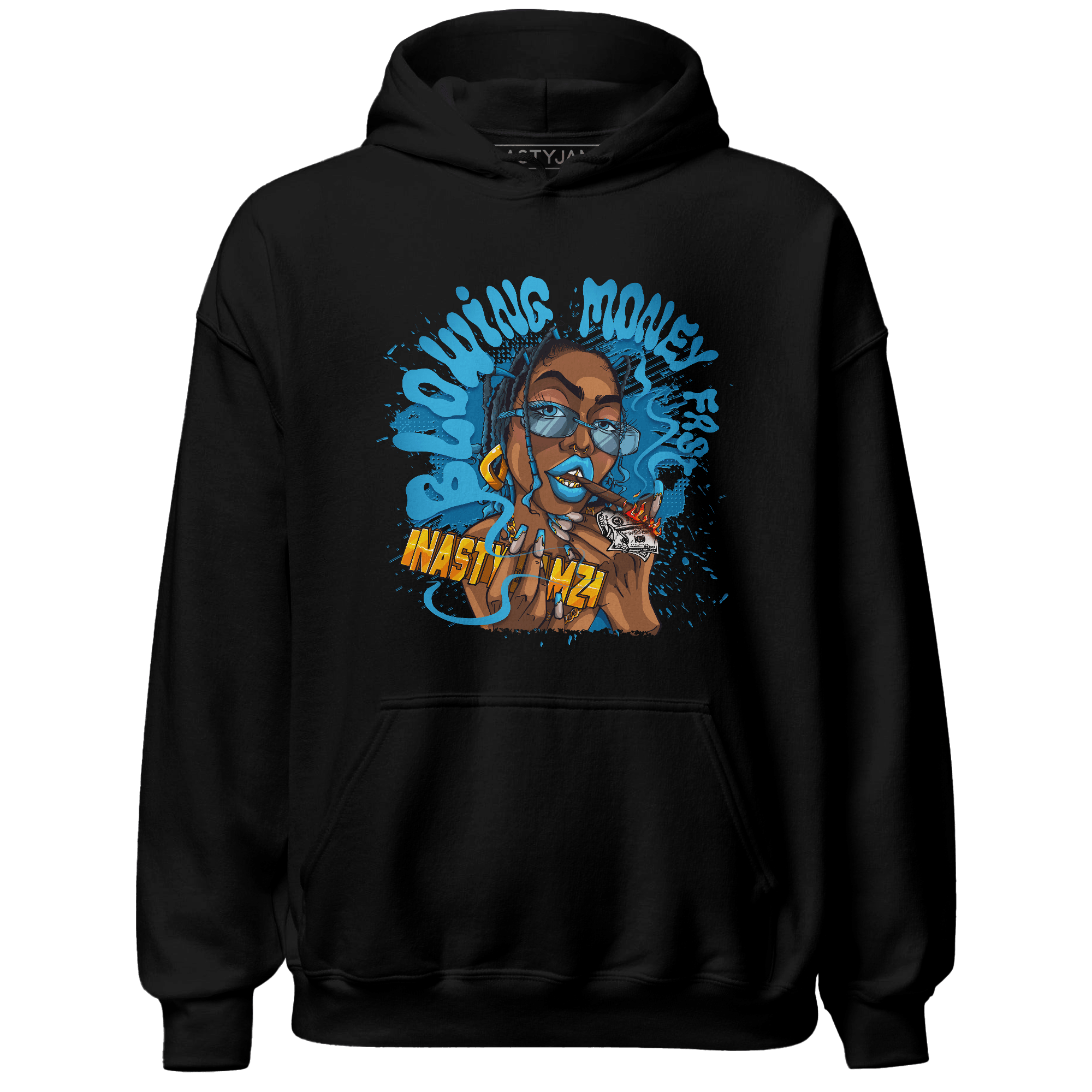 Powder Blue 9s Hoodie Match Blowing Money Fast Girl - NastyJamz
