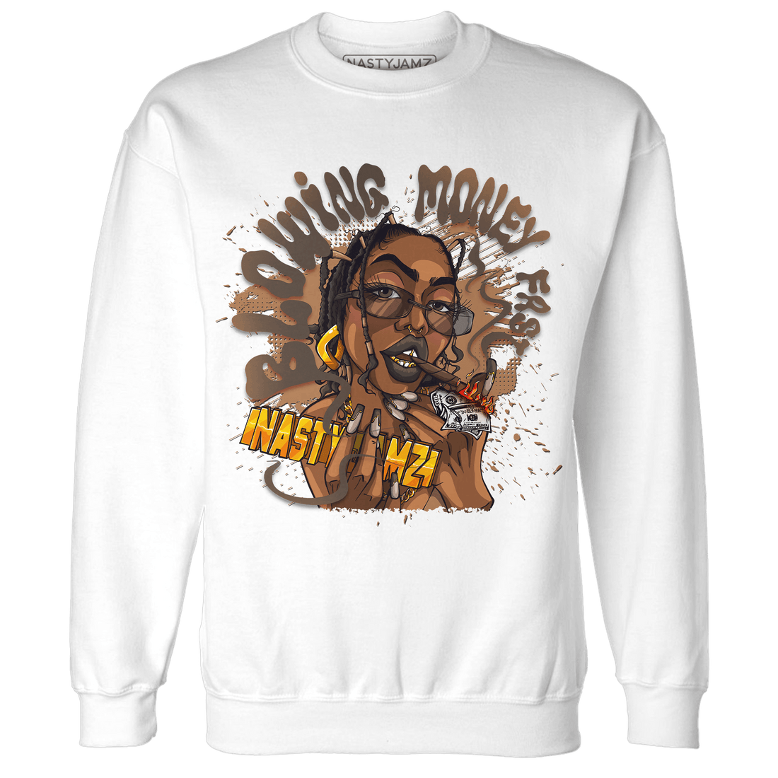 Jumpmann Jack Sweatshirt Match Blowing Money Fast Girl - NastyJamz
