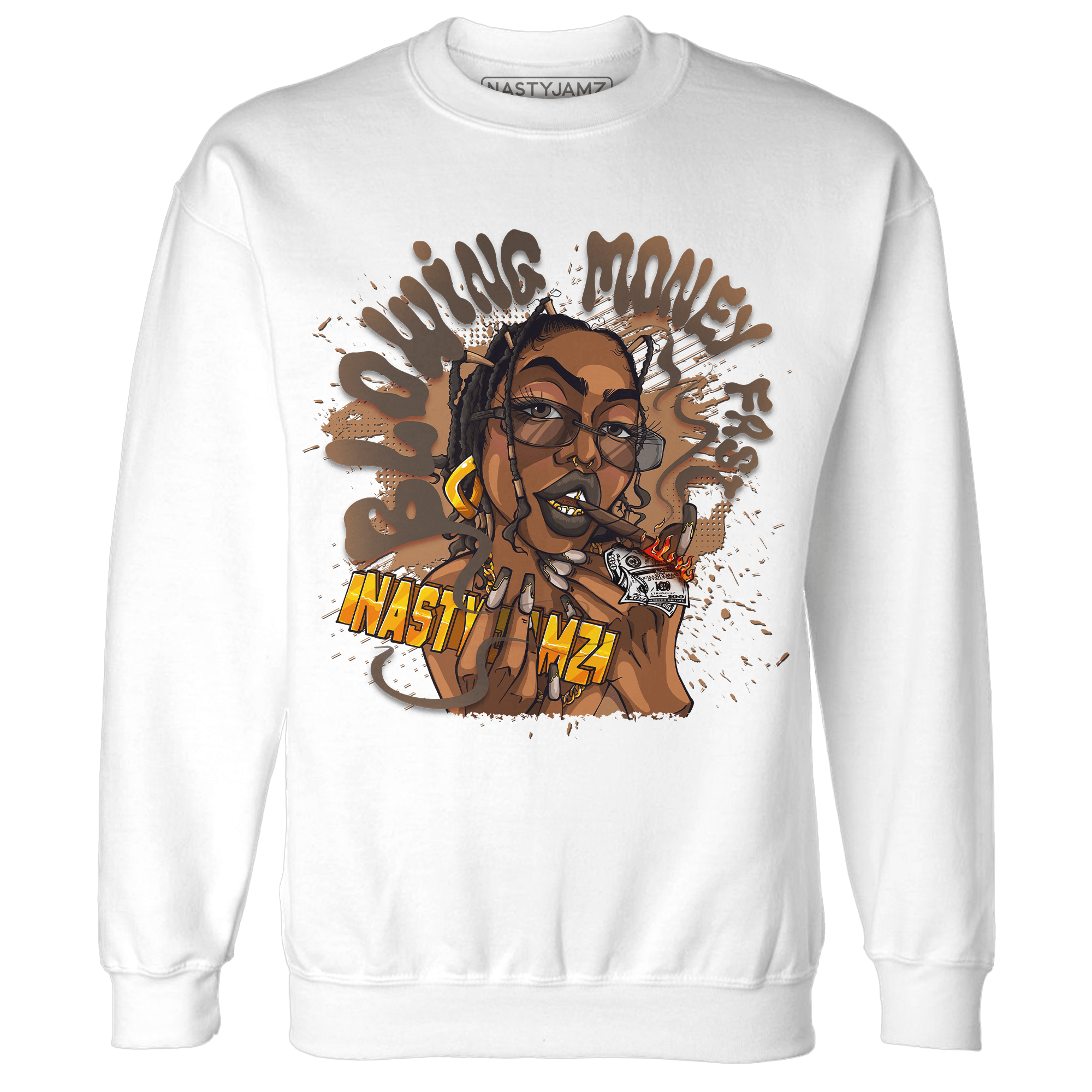 Jumpmann Jack Sweatshirt Match Blowing Money Fast Girl - NastyJamz