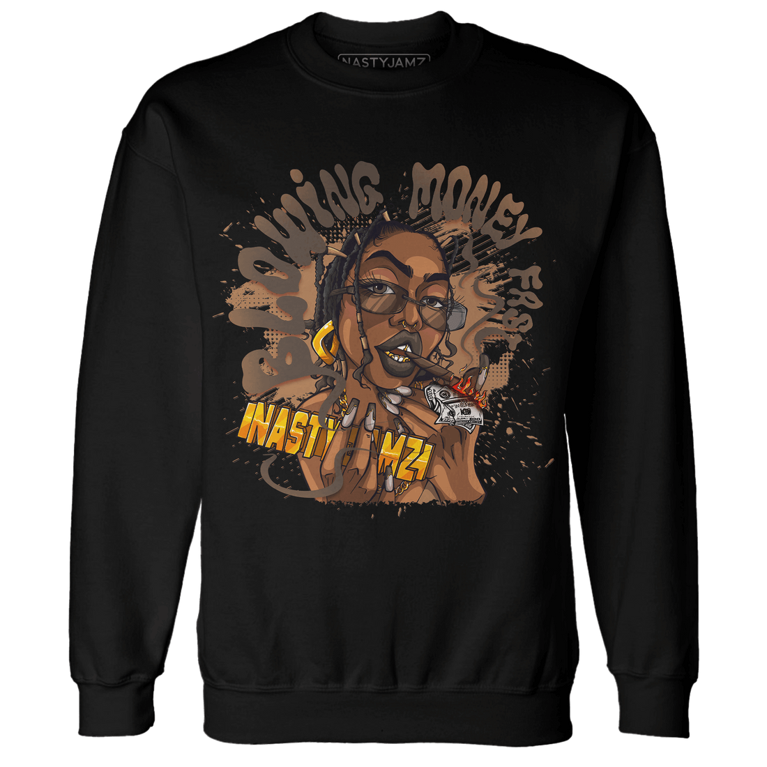Jumpmann Jack Sweatshirt Match Blowing Money Fast Girl - NastyJamz