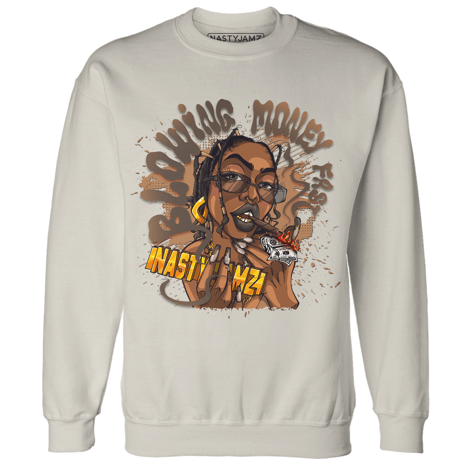Jumpmann Jack Sweatshirt Match Blowing Money Fast Girl - NastyJamz