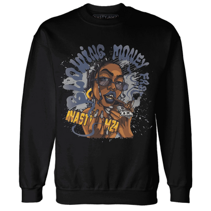VaporMax-Plus-Midnight-Navy-White-Metallic-Silver-NastyJamz-Sweatshirt-Match-Blowing-Money-Fast-Girl