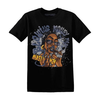 VaporMax-Plus-Midnight-Navy-White-Metallic-Silver-NastyJamz-T-Shirt-Match-Blowing-Money-Fast-Girl