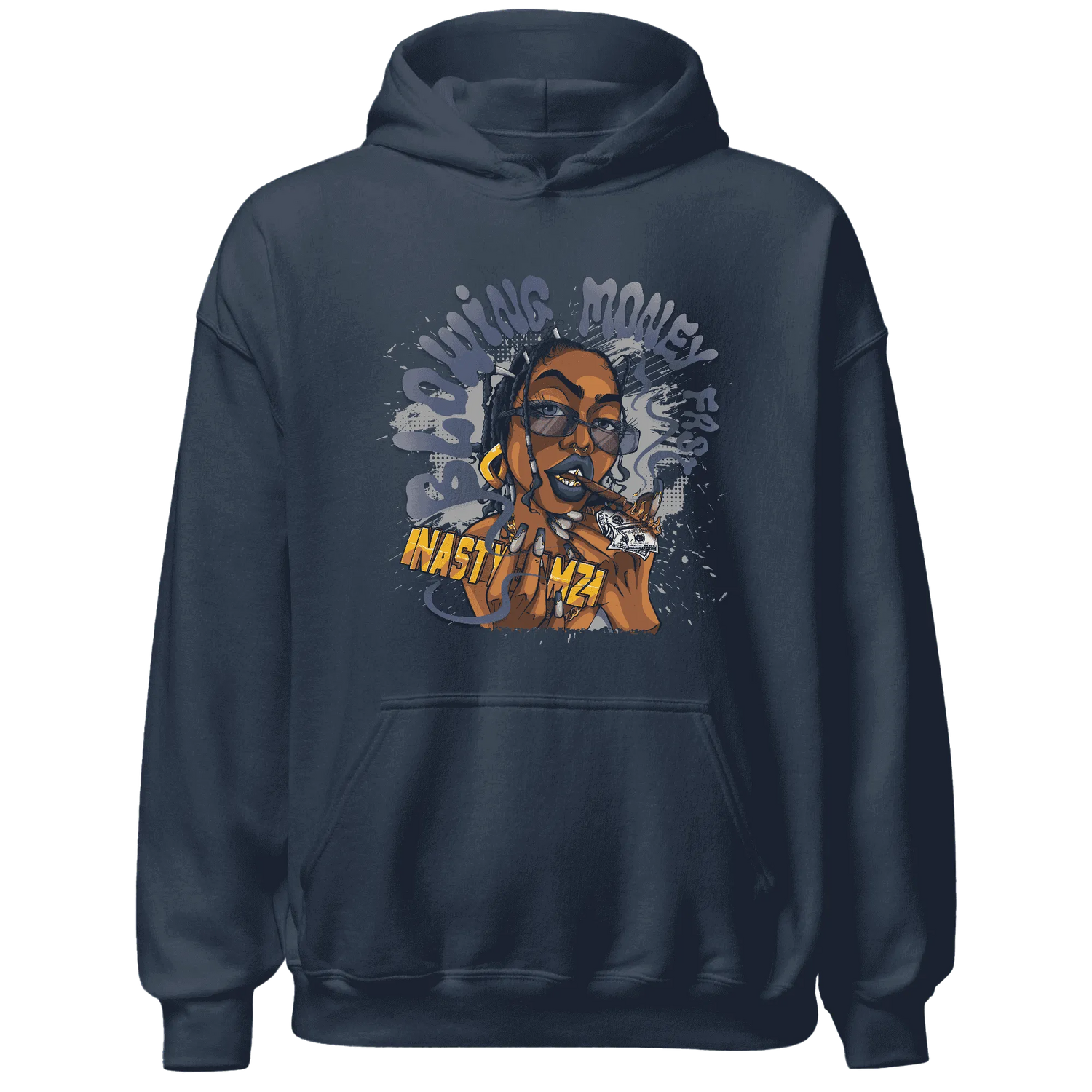 VaporMax-Plus-Midnight-Navy-White-Metallic-Silver-NastyJamz-Hoodie-Match-Blowing-Money-Fast-Girl