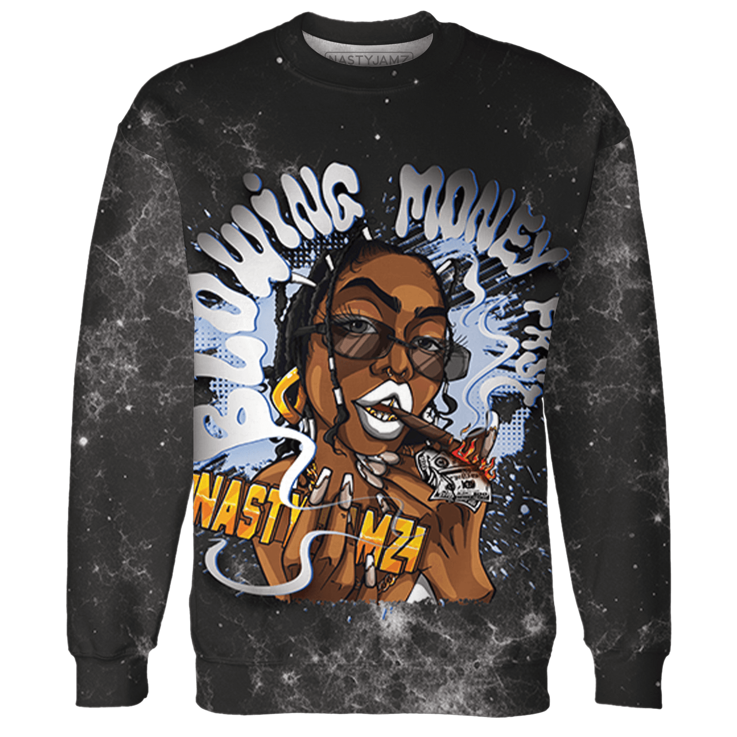 Low Space Jamz 11s Sweatshirt Match Blowing Money Fast Girl 3D All-Over Print - NastyJamz
