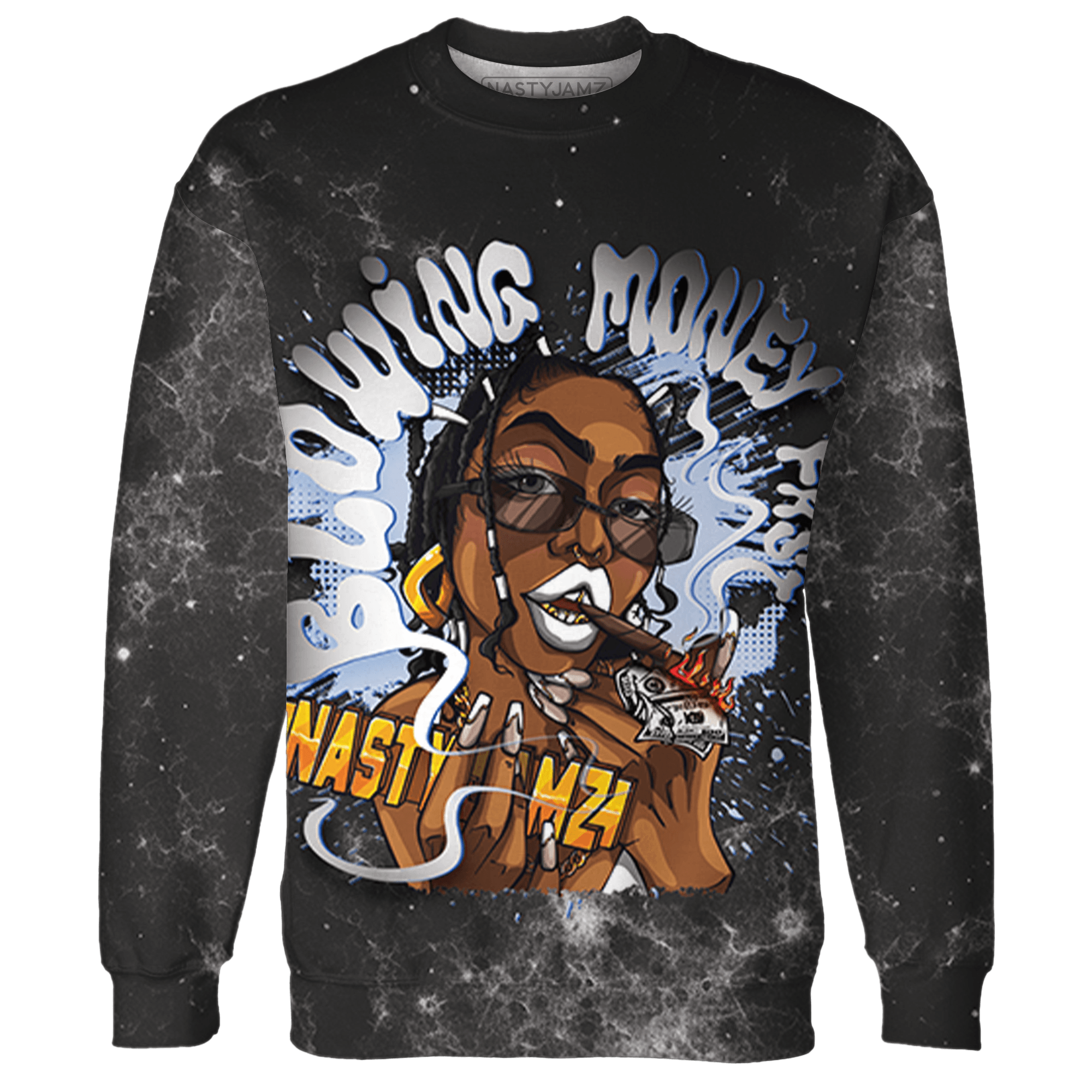 Low Space Jamz 11s Sweatshirt Match Blowing Money Fast Girl 3D All-Over Print - NastyJamz