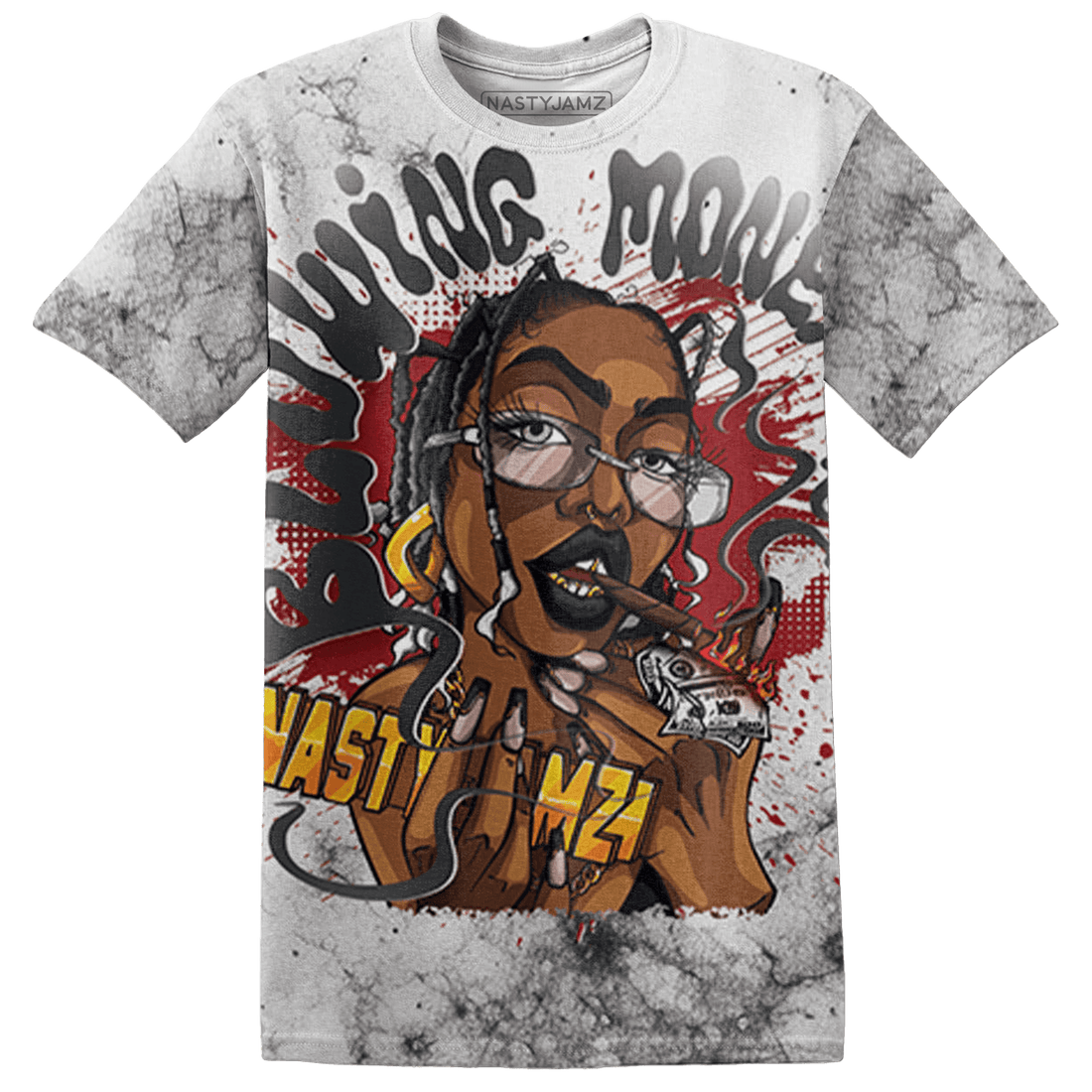 Retro Red Taxi 12s T Shirt Match Blowing Money Fast Girl 3D All-Over Print - NastyJamz