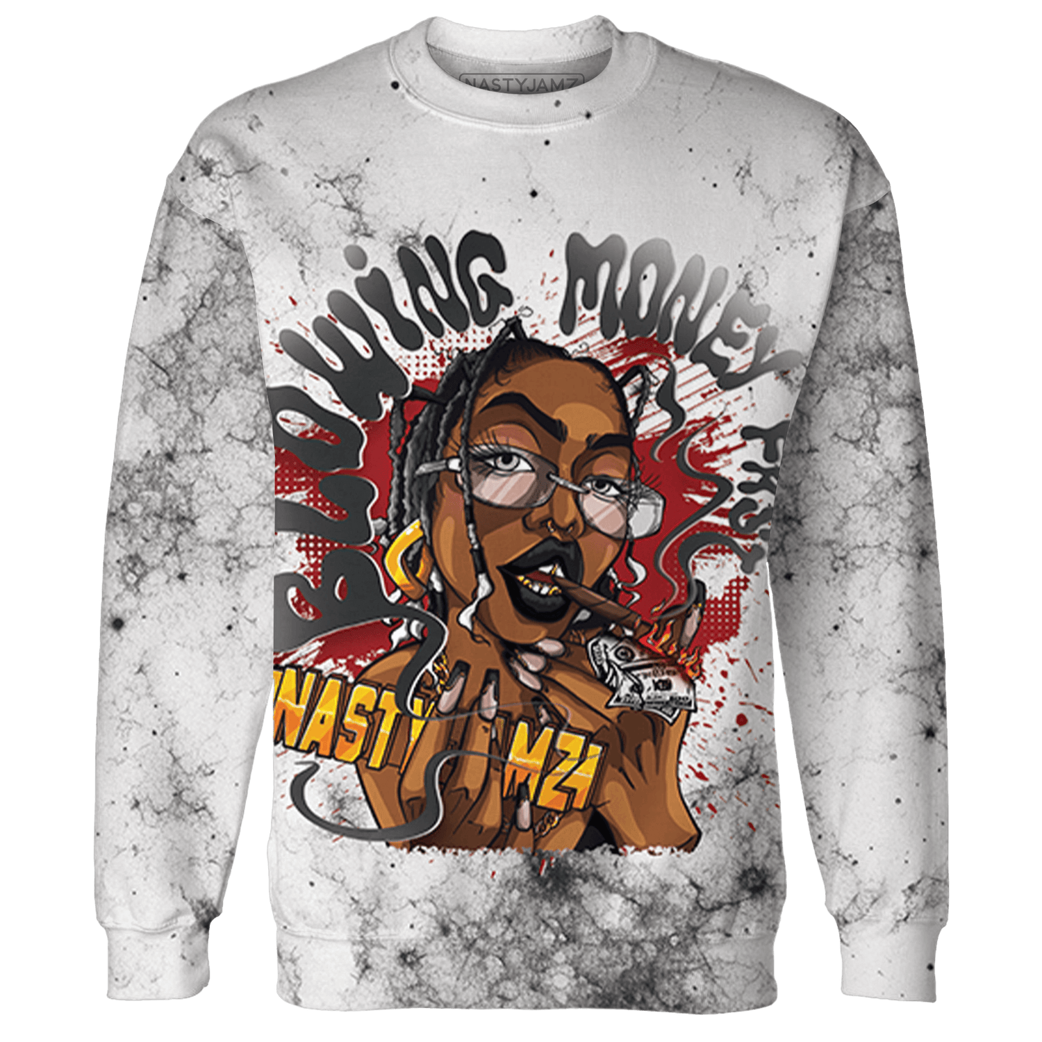 Retro Red Taxi 12s Sweatshirt Match Blowing Money Fast Girl 3D All-Over Print - NastyJamz