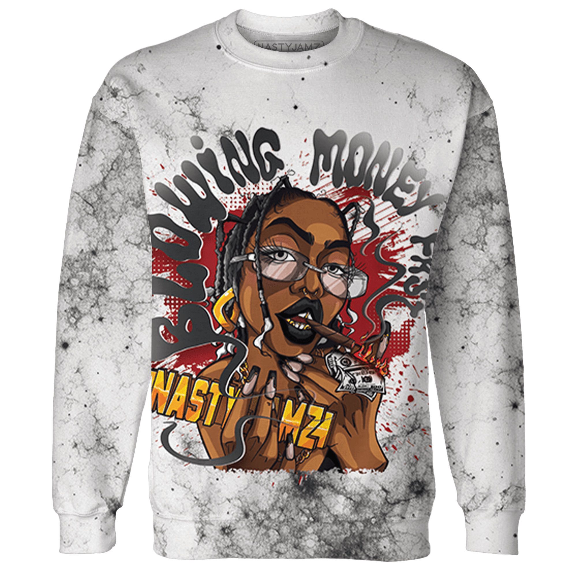 Retro Red Taxi 12s Sweatshirt Match Blowing Money Fast Girl 3D All-Over Print - NastyJamz