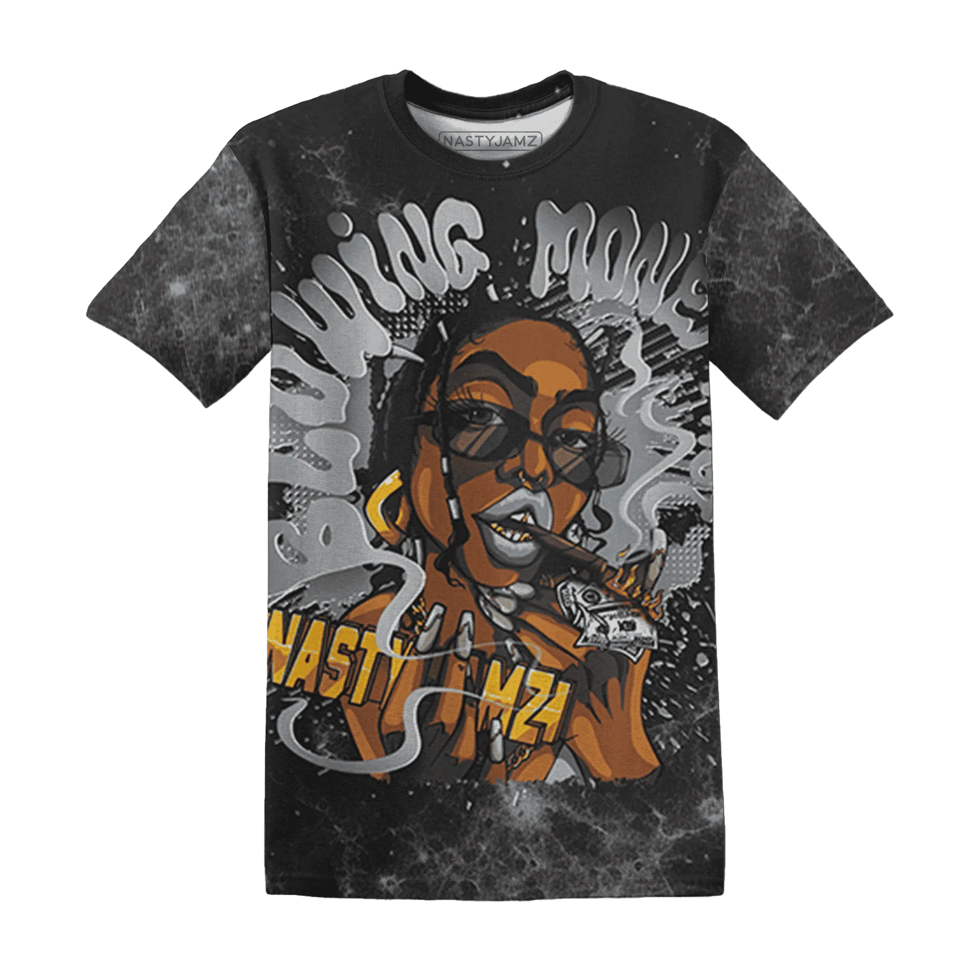 Wolf-Grey-12s-T-Shirt-Match-Blowing-Money-Fast-Girl-3D