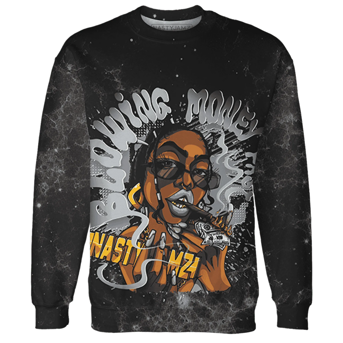 Wolf-Grey-12s-Sweatshirt-Match-Blowing-Money-Fast-Girl-3D
