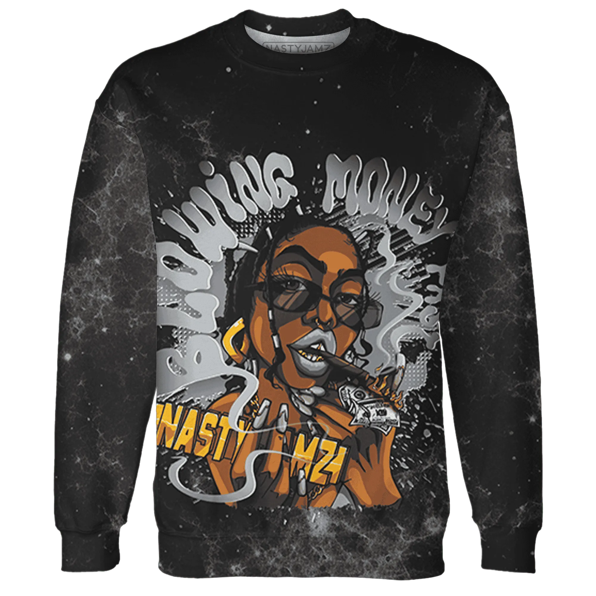 Wolf-Grey-12s-Sweatshirt-Match-Blowing-Money-Fast-Girl-3D