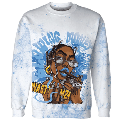 Carolina-Blue-Univercitii-17s-Sweatshirt-Match-Blowing-Money-Fast-Girl-3D