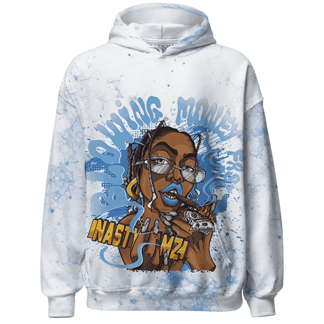 Carolina-Blue-Univercitii-17s-Hoodie-Match-Blowing-Money-Fast-Girl-3D
