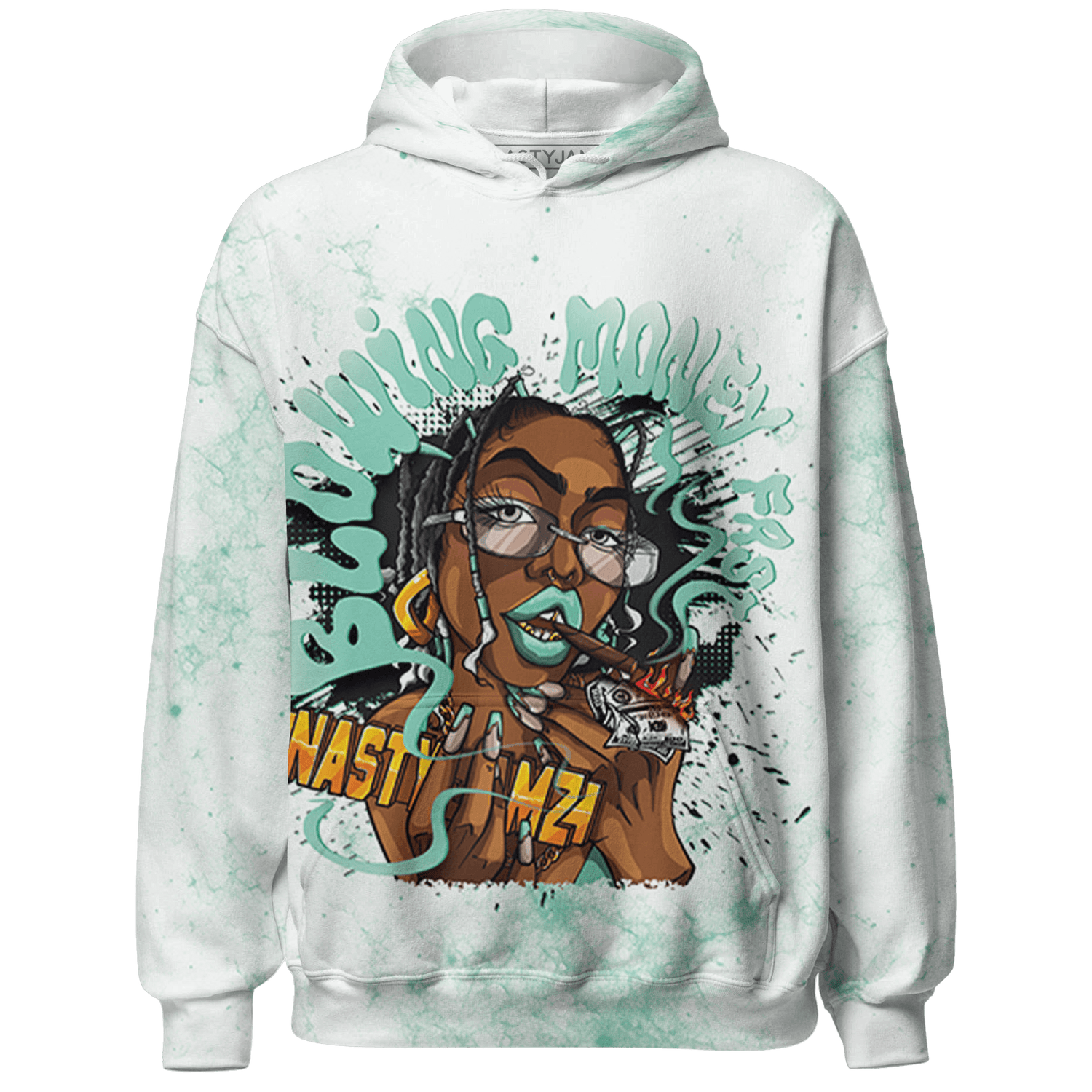 High OG Green Glow 1s Hoodie Match Blowing Money Fast Girl 3D All-Over Print - NastyJamz