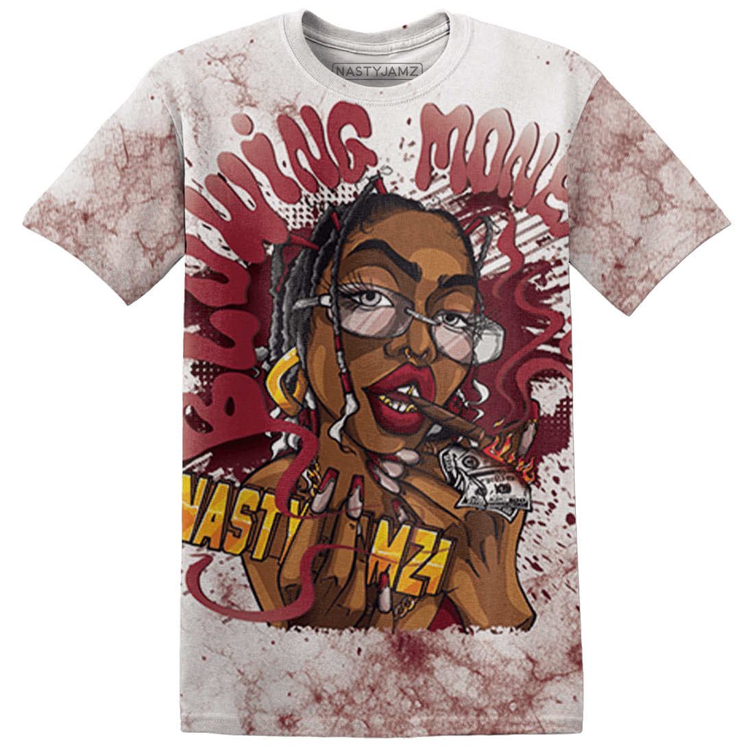 High White Team Red 1s T Shirt Match Blowing Money Fast Girl 3D All-Over Print - NastyJamz