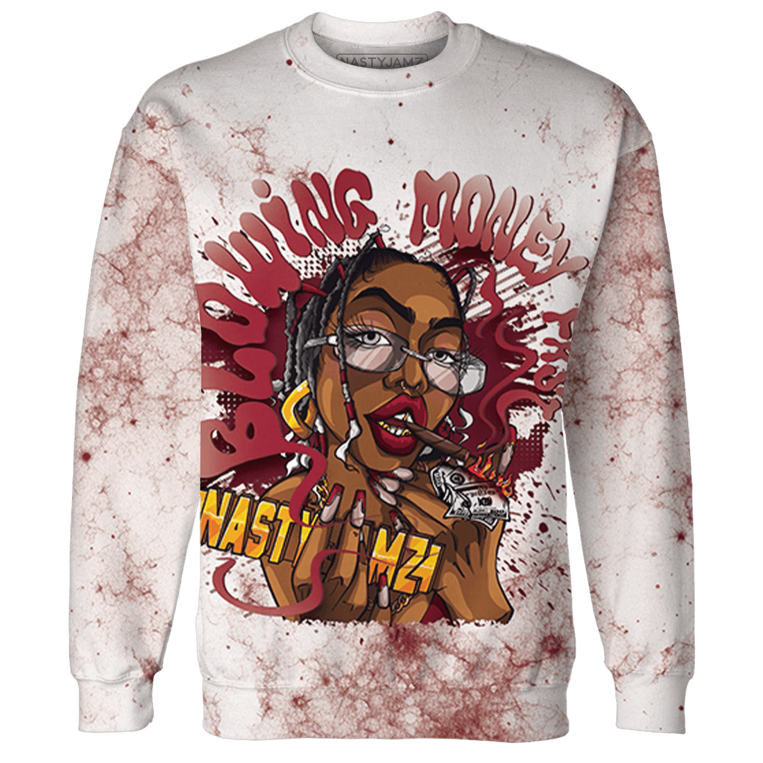 High White Team Red 1s Sweatshirt Match Blowing Money Fast Girl 3D All-Over Print - NastyJamz