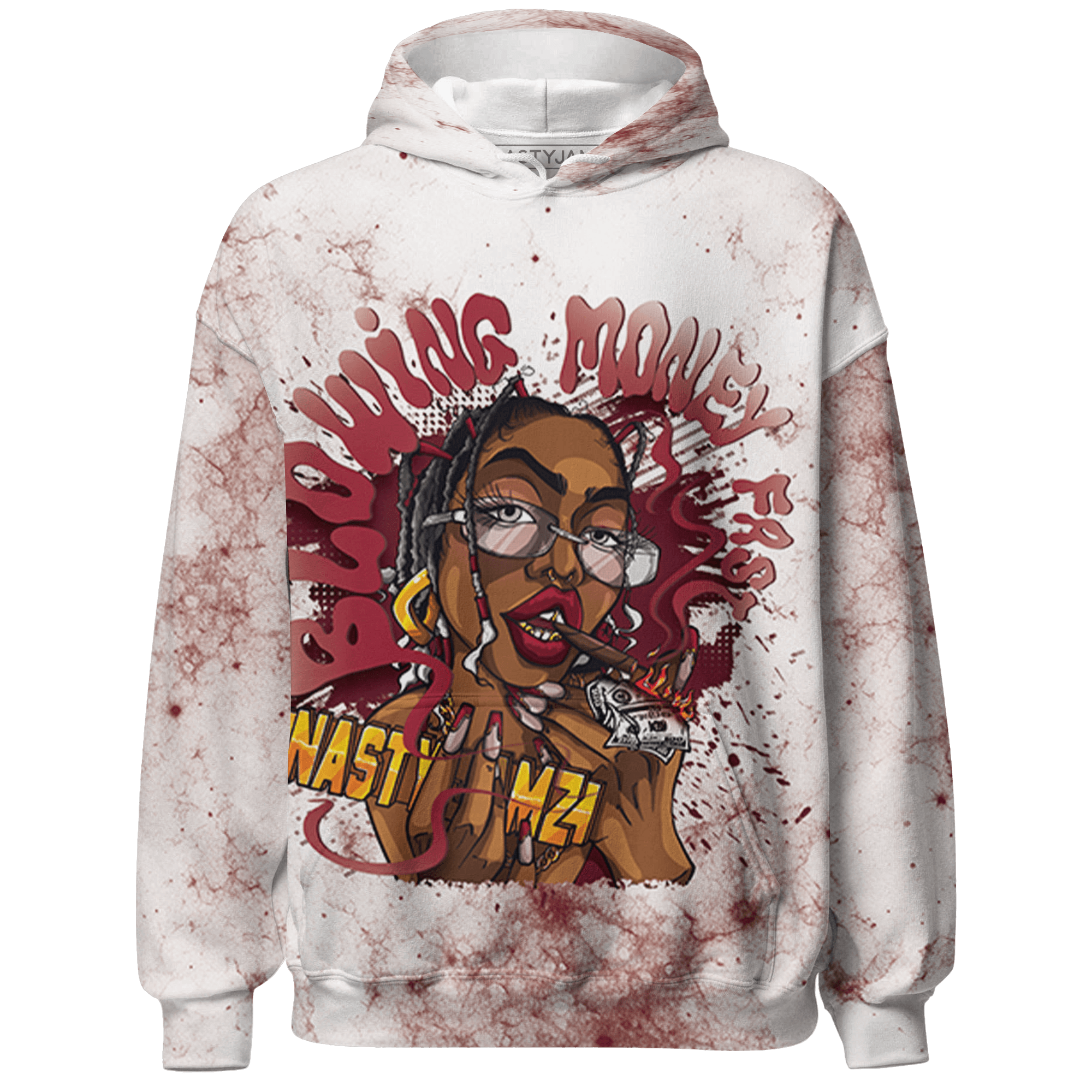 High White Team Red 1s Hoodie Match Blowing Money Fast Girl 3D All-Over Print - NastyJamz
