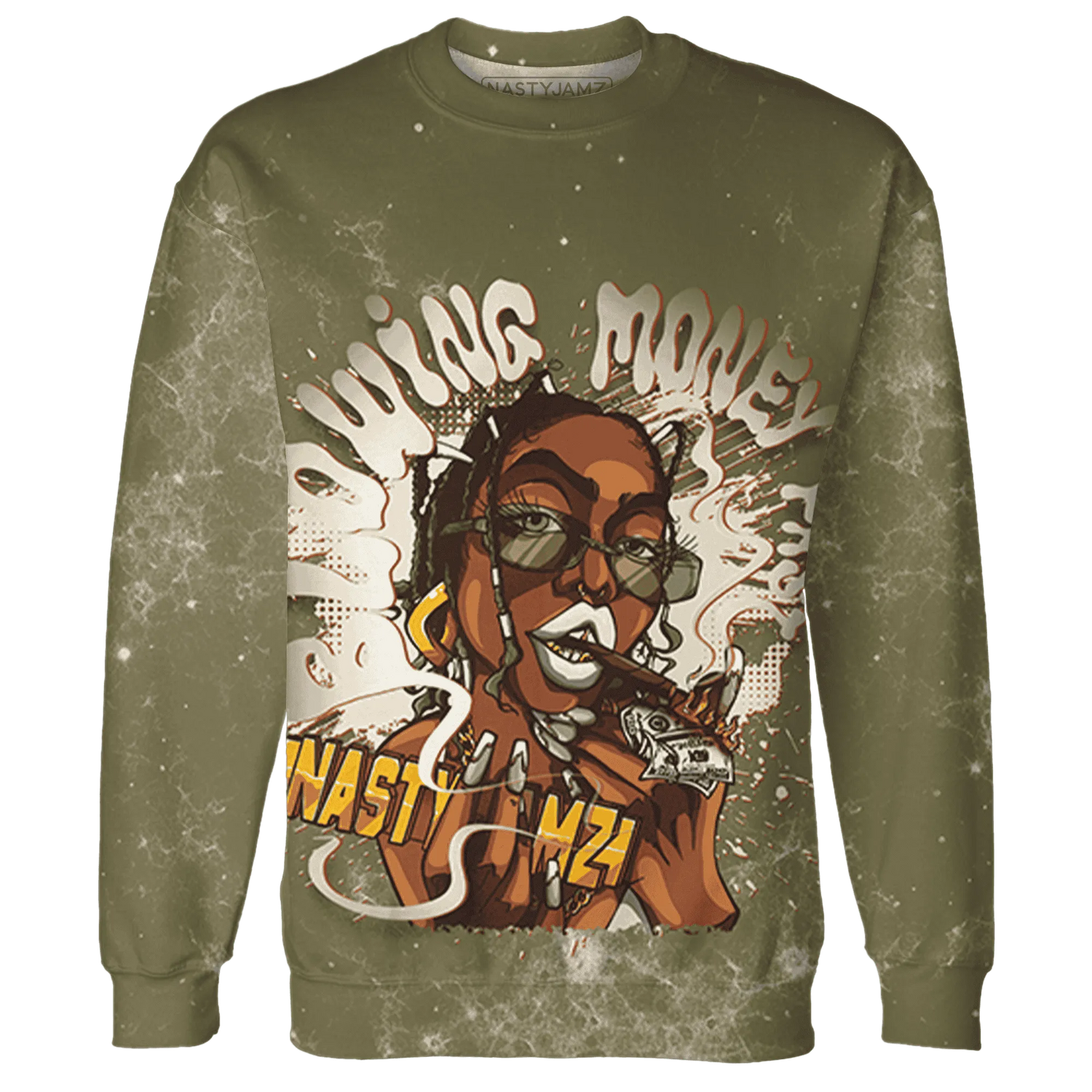 Medium-Olive-1s-Sweatshirt-Match-Blowing-Money-Fast-Girl-3D
