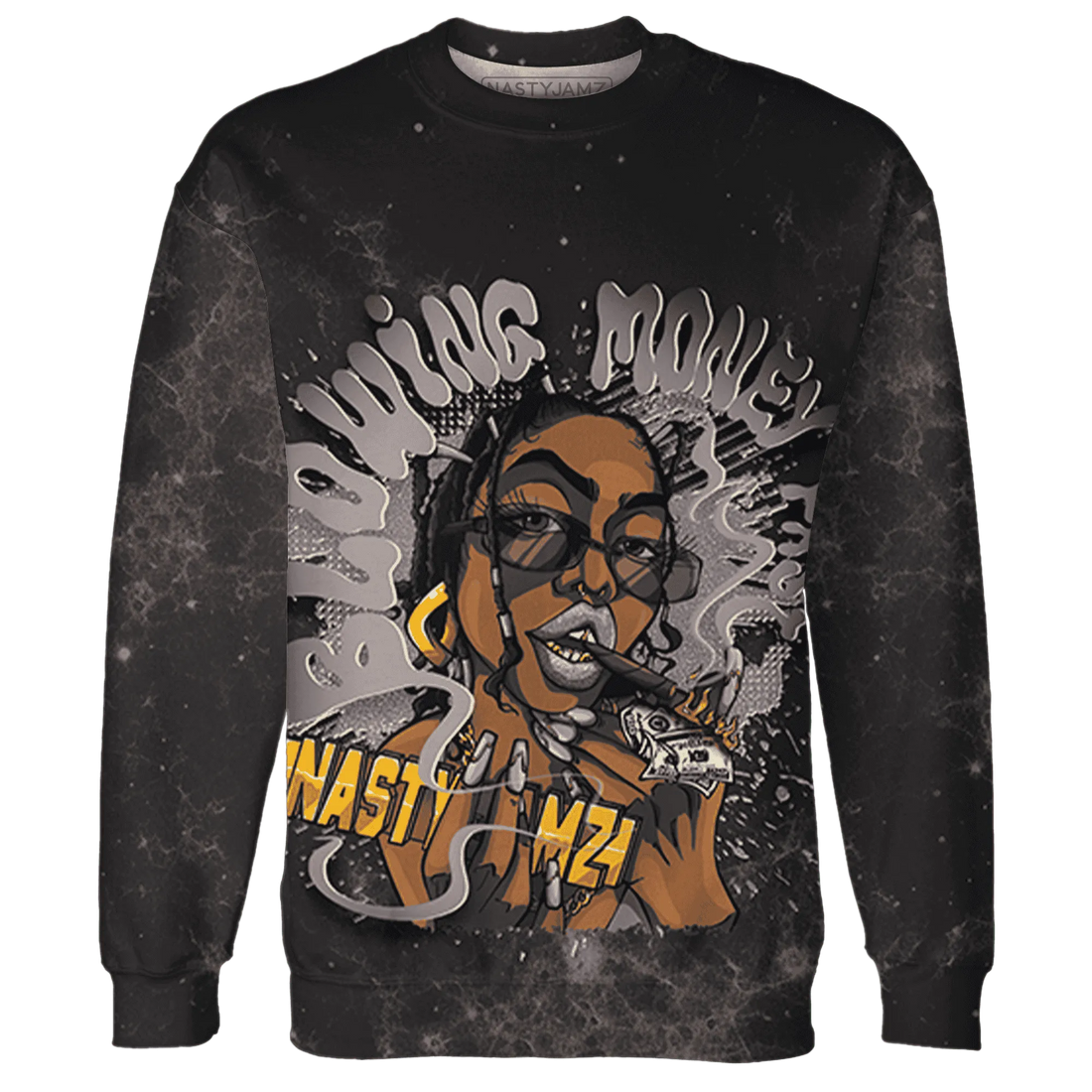 Black-Violet-Ore-3s-Sweatshirt-Match-Blowing-Money-Fast-Girl-3D