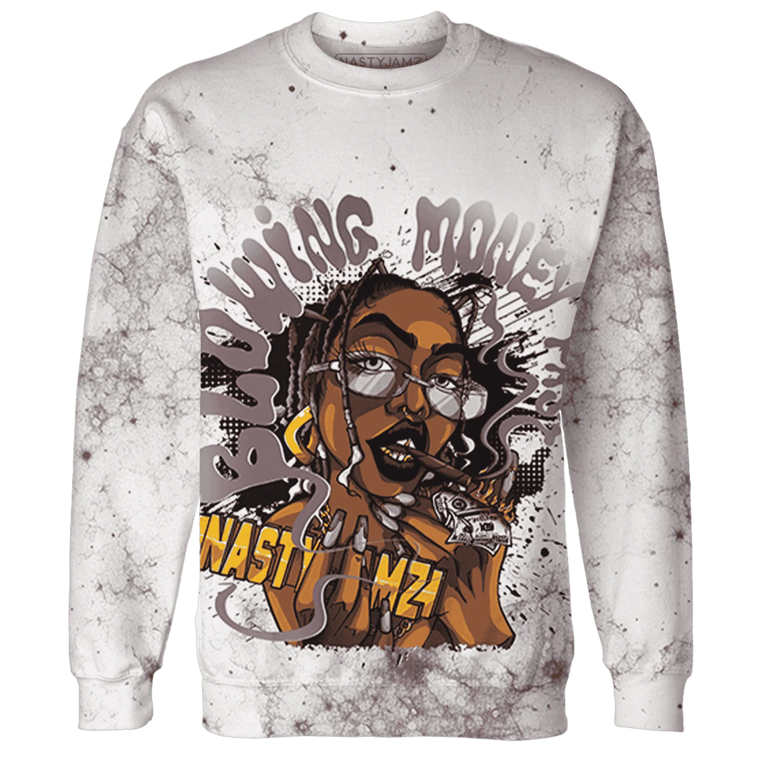 Burgundy-Crush-3s-Sweatshirt-Match-Blowing-Money-Fast-Girl-3D