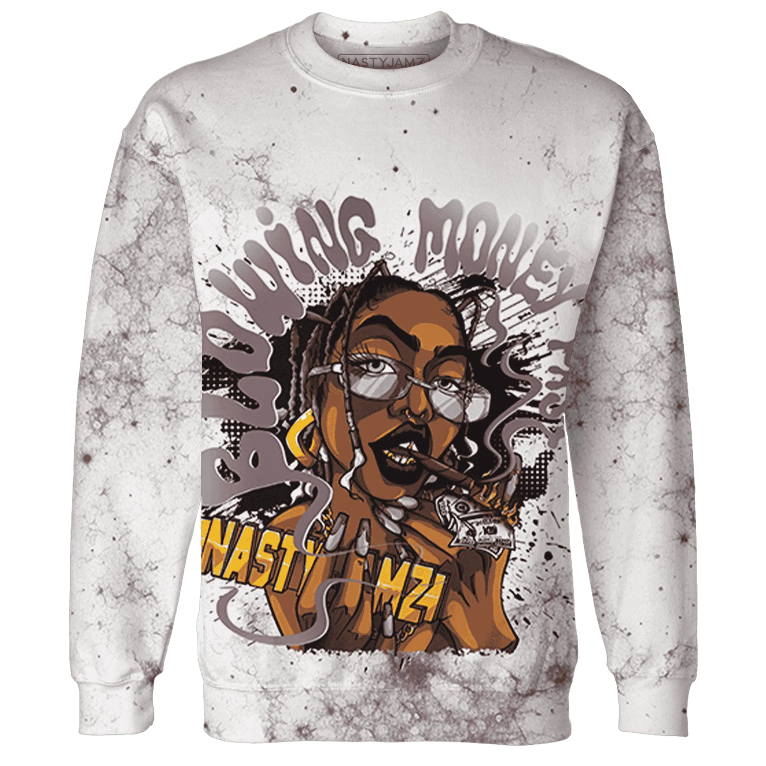 Burgundy-Crush-3s-Sweatshirt-Match-Blowing-Money-Fast-Girl-3D