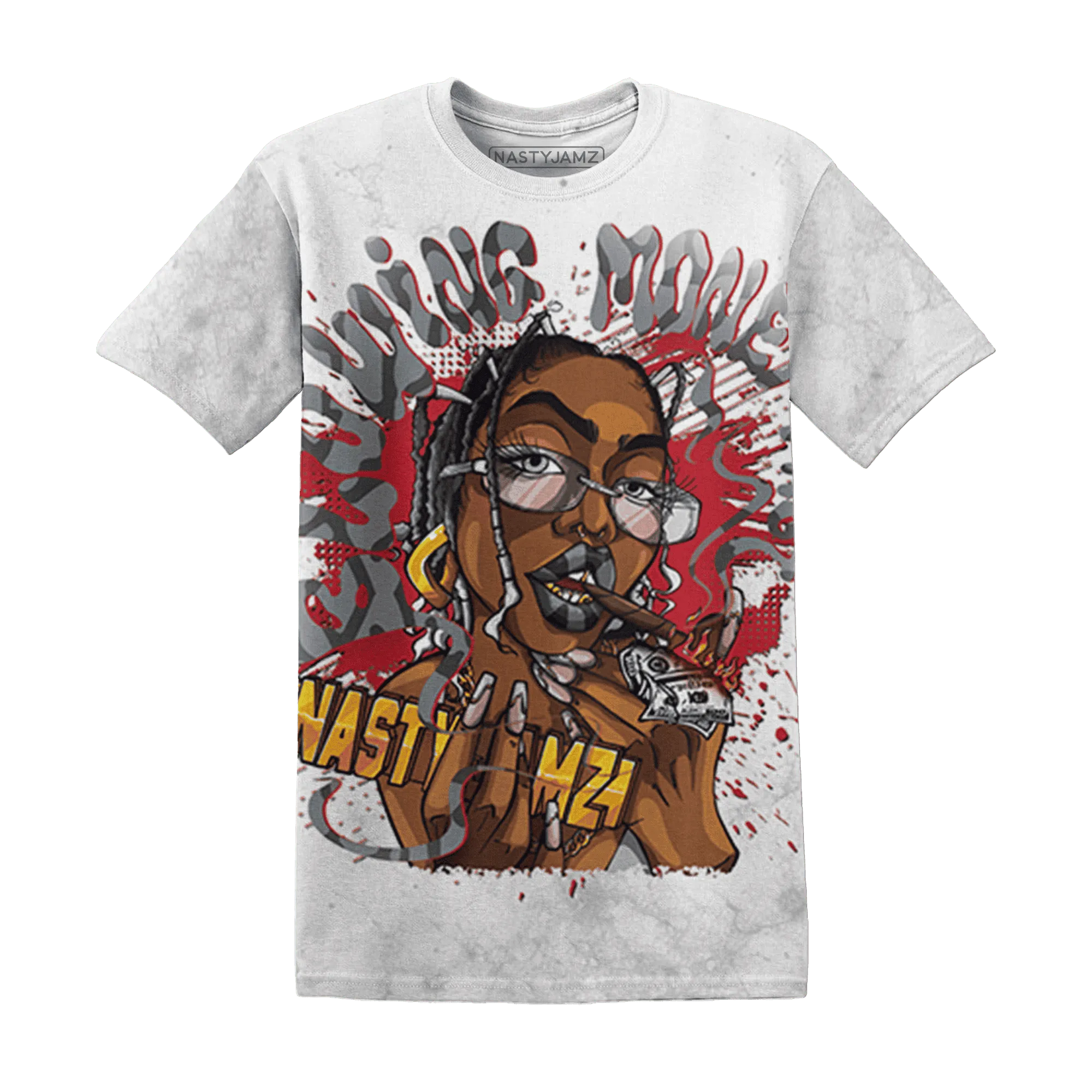 Cement-Grey-3s-T-Shirt-Match-Blowing-Money-Fast-Girl-3D