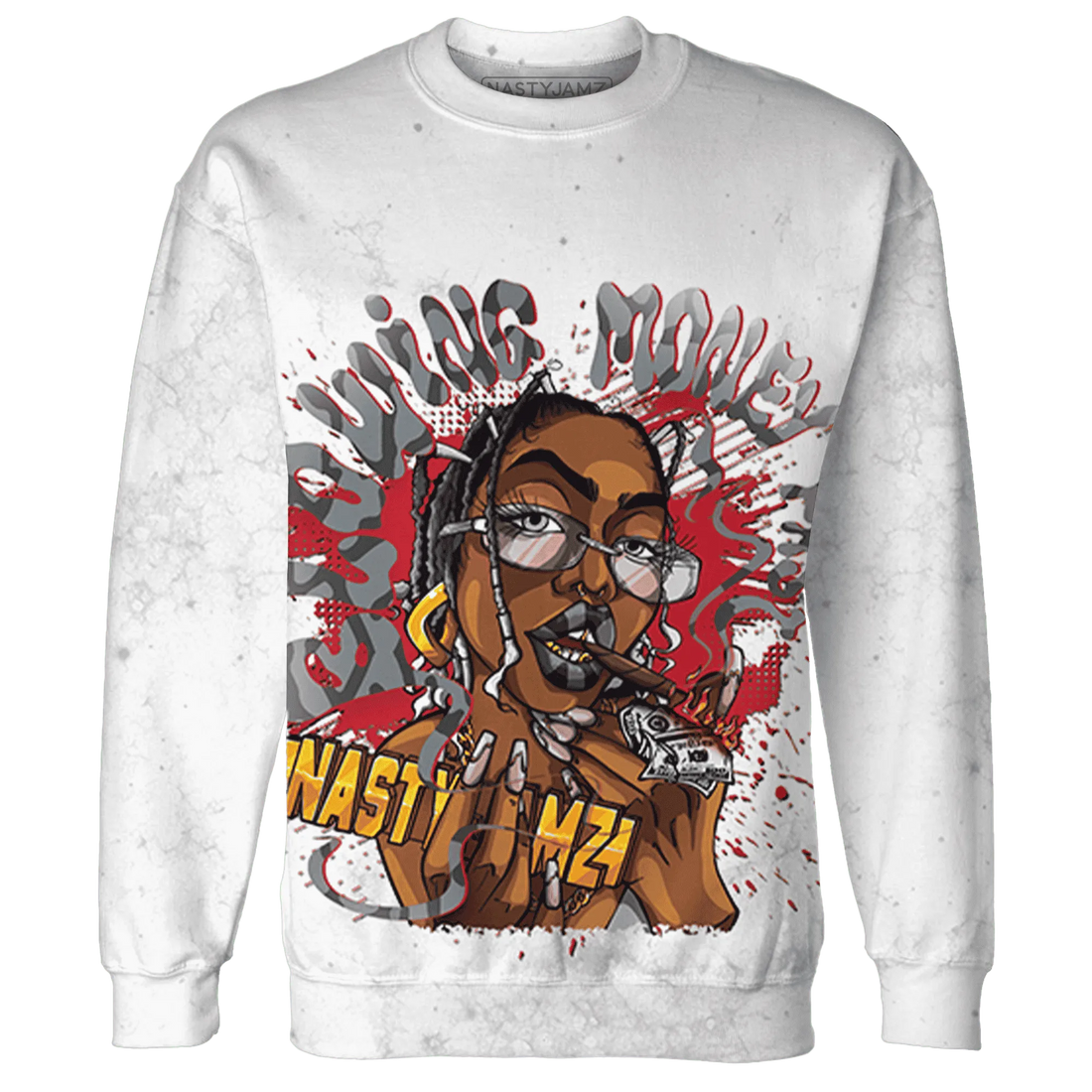 Cement-Grey-3s-Sweatshirt-Match-Blowing-Money-Fast-Girl-3D