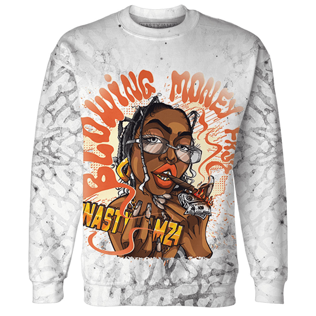 Georgia Peach 3s Sweatshirt Match Blowing Money Fast Girl 3D All-Over Print - NastyJamz