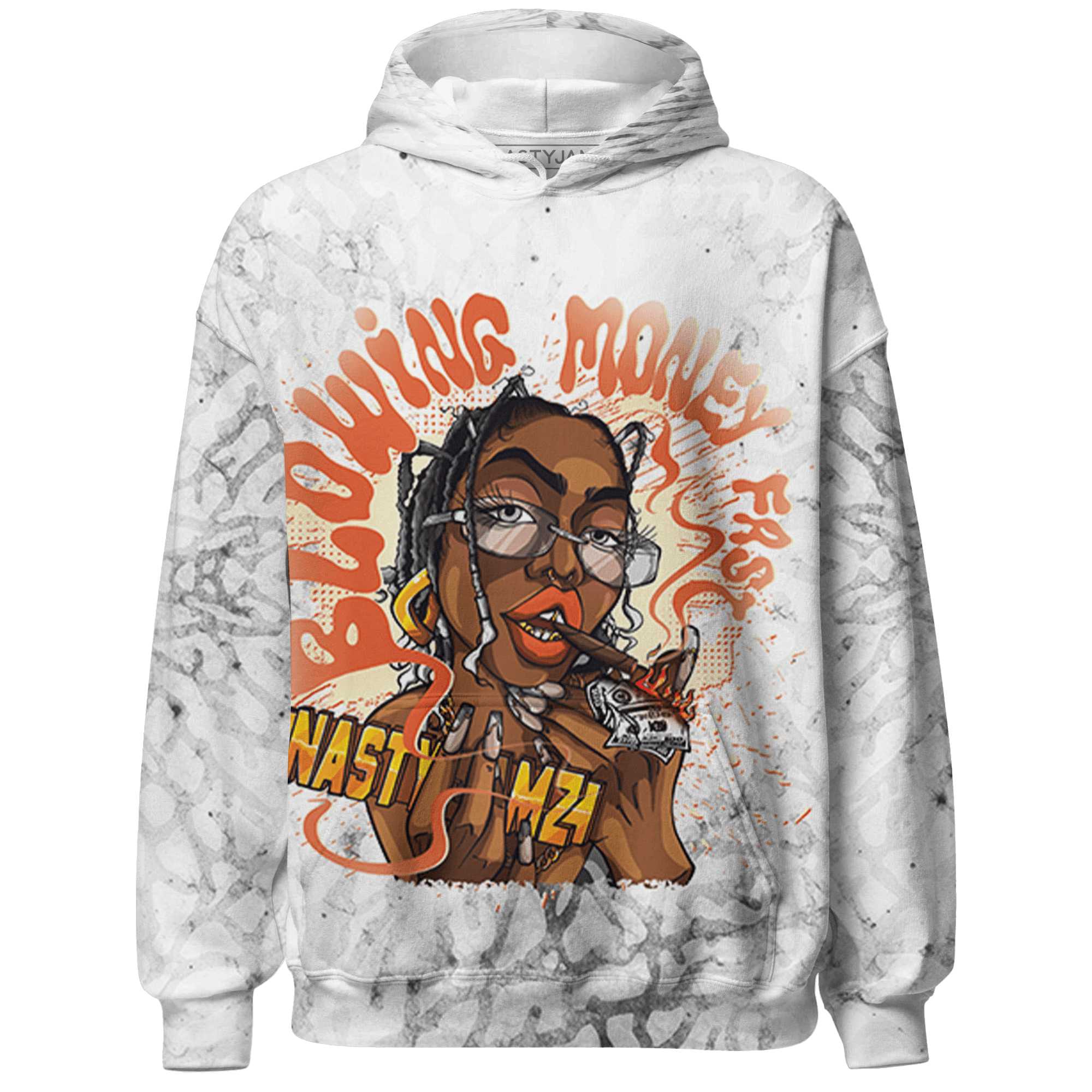 Georgia Peach 3s Hoodie Match Blowing Money Fast Girl 3D All-Over Print - NastyJamz