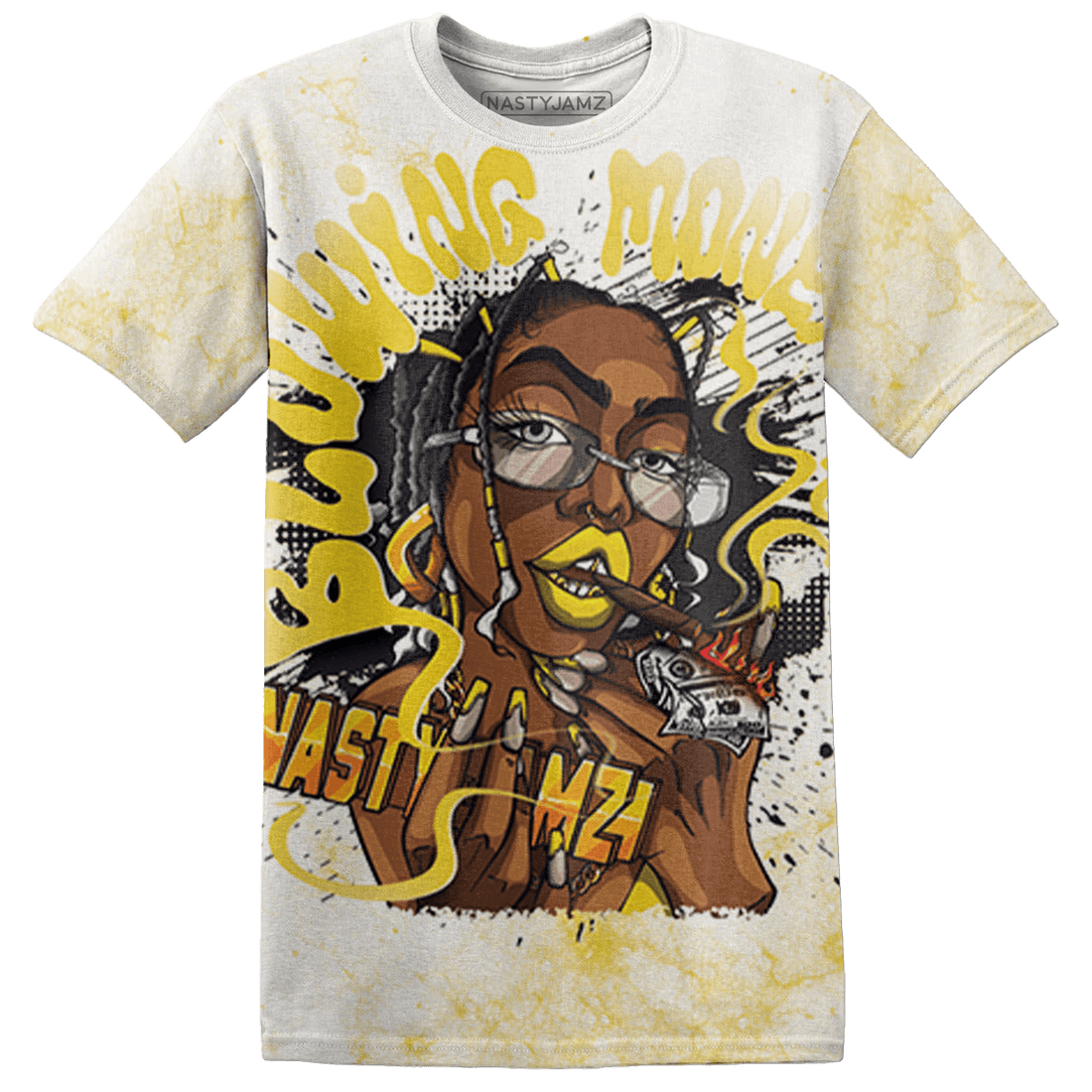 Vivid Sulfur 4s T Shirt Match Blowing Money Fast Girl 3D All-Over Print - NastyJamz