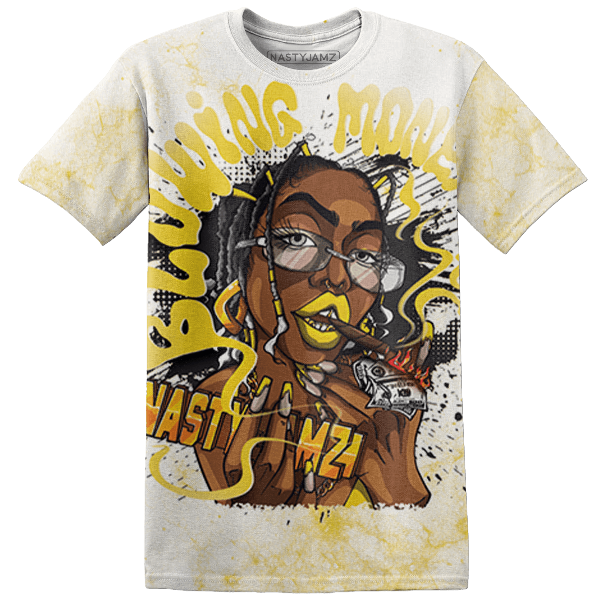 Vivid Sulfur 4s T Shirt Match Blowing Money Fast Girl 3D All-Over Print - NastyJamz