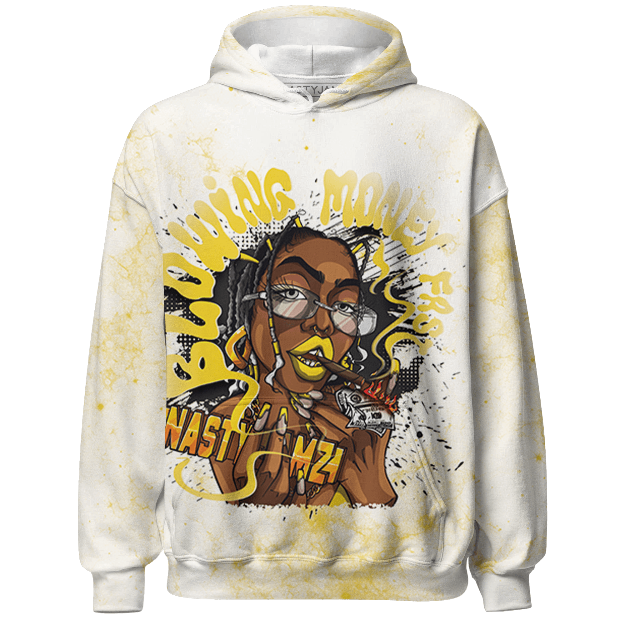 Vivid Sulfur 4s Hoodie Match Blowing Money Fast Girl 3D All-Over Print - NastyJamz