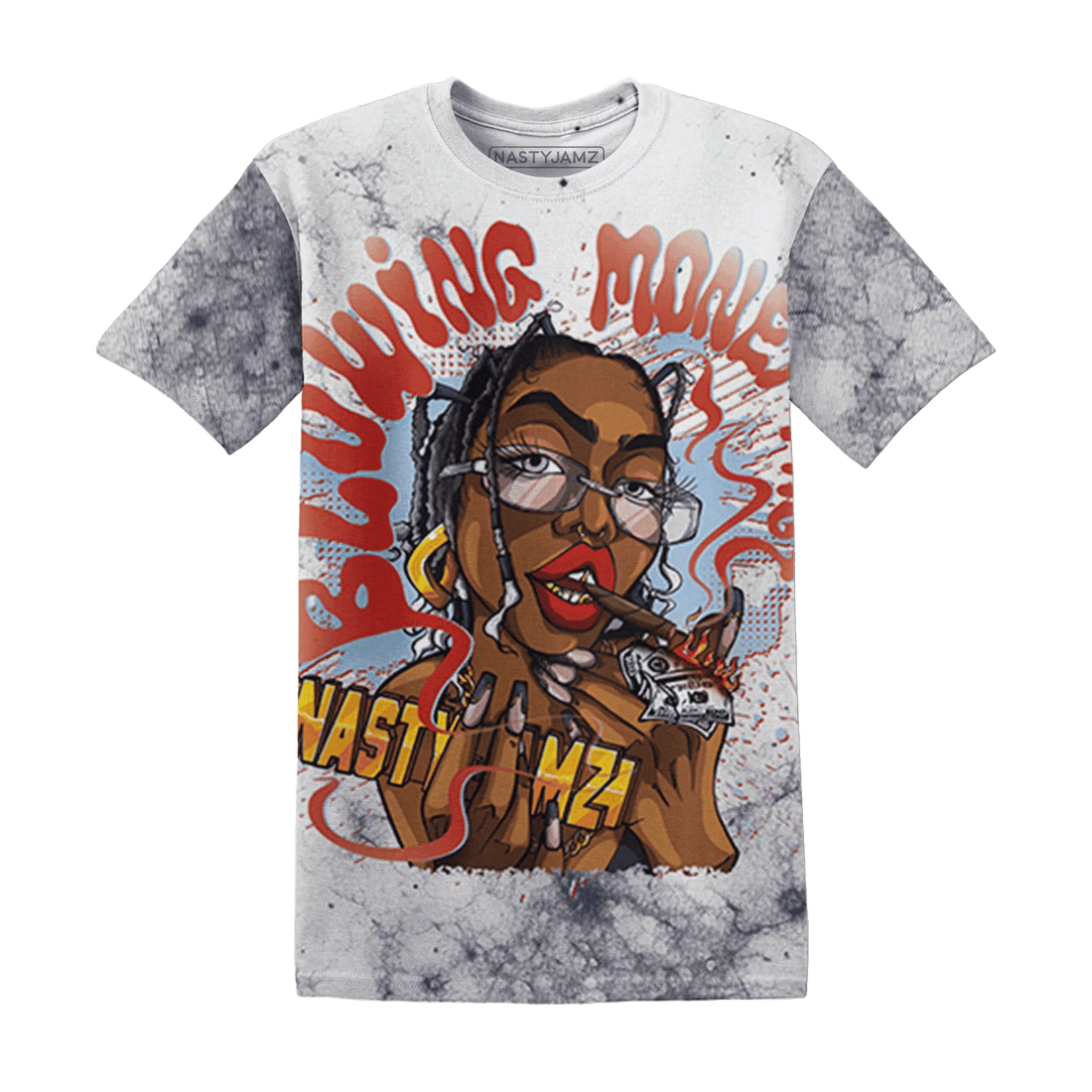 White-Navy-6s-T-Shirt-Match-Blowing-Money-Fast-Girl-3D