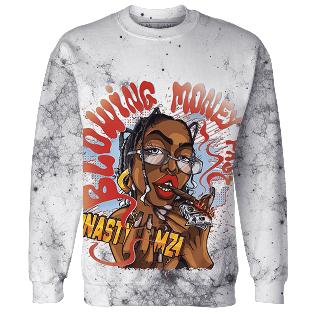 White-Navy-6s-Sweatshirt-Match-Blowing-Money-Fast-Girl-3D