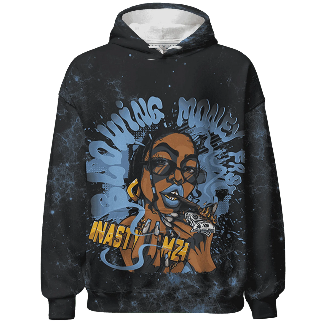 AM-Plus-Black-Univercitii-Blue-Hoodie-Match-Blowing-Money-Fast-Girl-3D