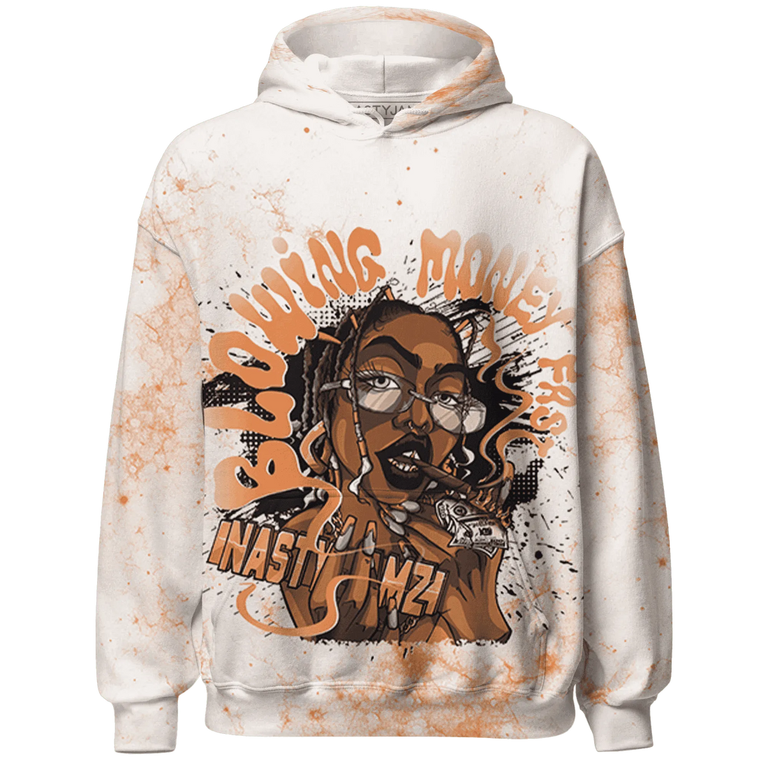 AM-TW-White-Orange-Hoodie-Match-Blowing-Money-Fast-Girl-3D