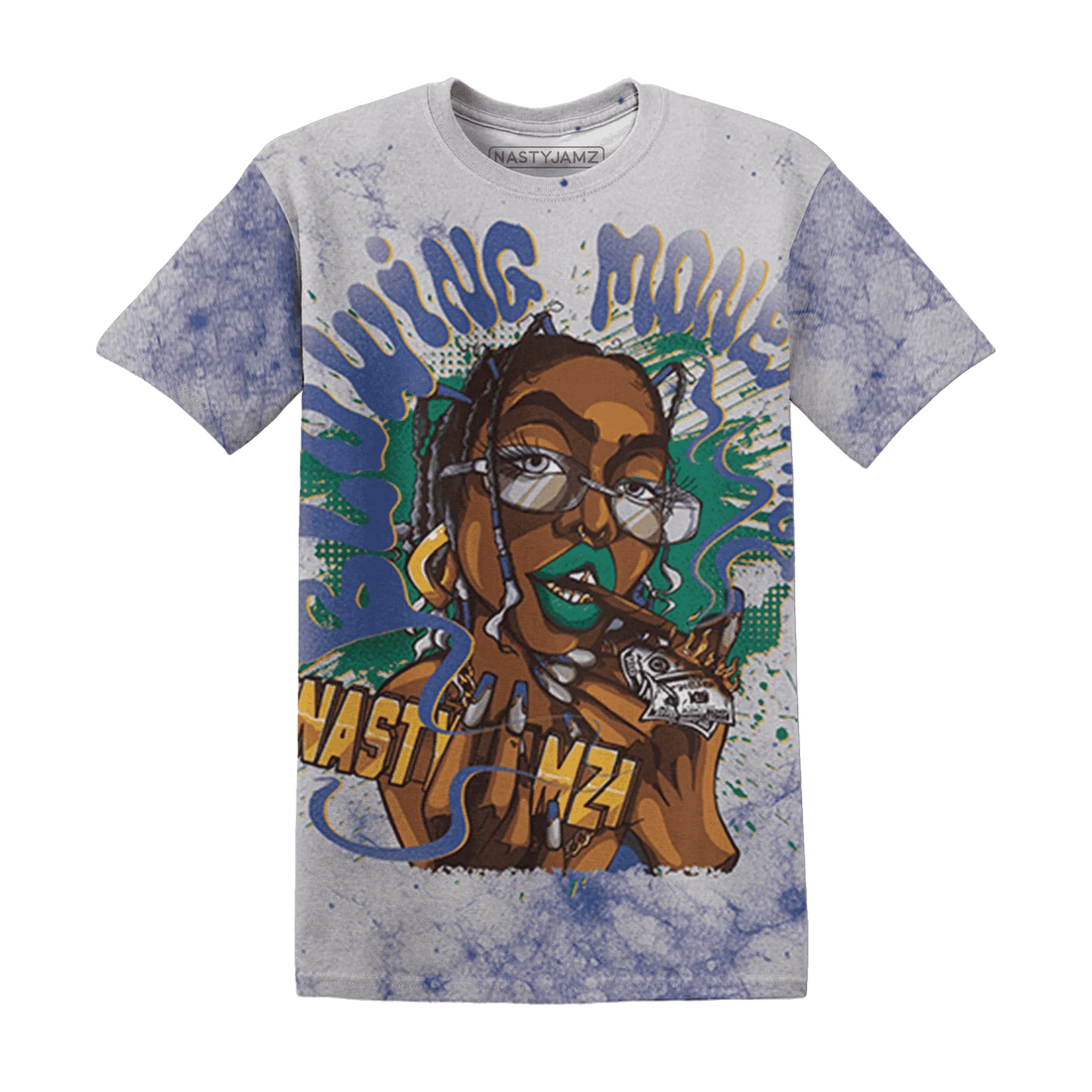 Dunk-Hyper-Royal-Malachite-NastyJamz-T-Shirt-Match-Blowing-Money-Fast-Girl-3D