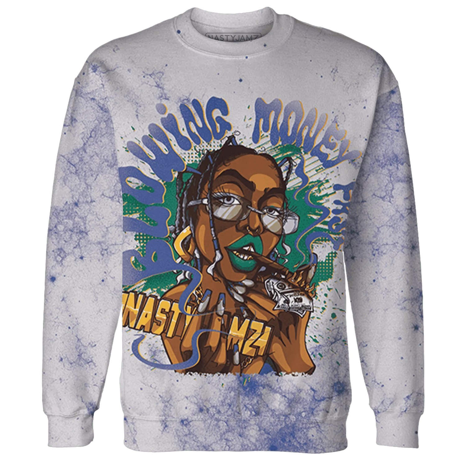 Dunk-Hyper-Royal-Malachite-NastyJamz-Sweatshirt-Match-Blowing-Money-Fast-Girl-3D