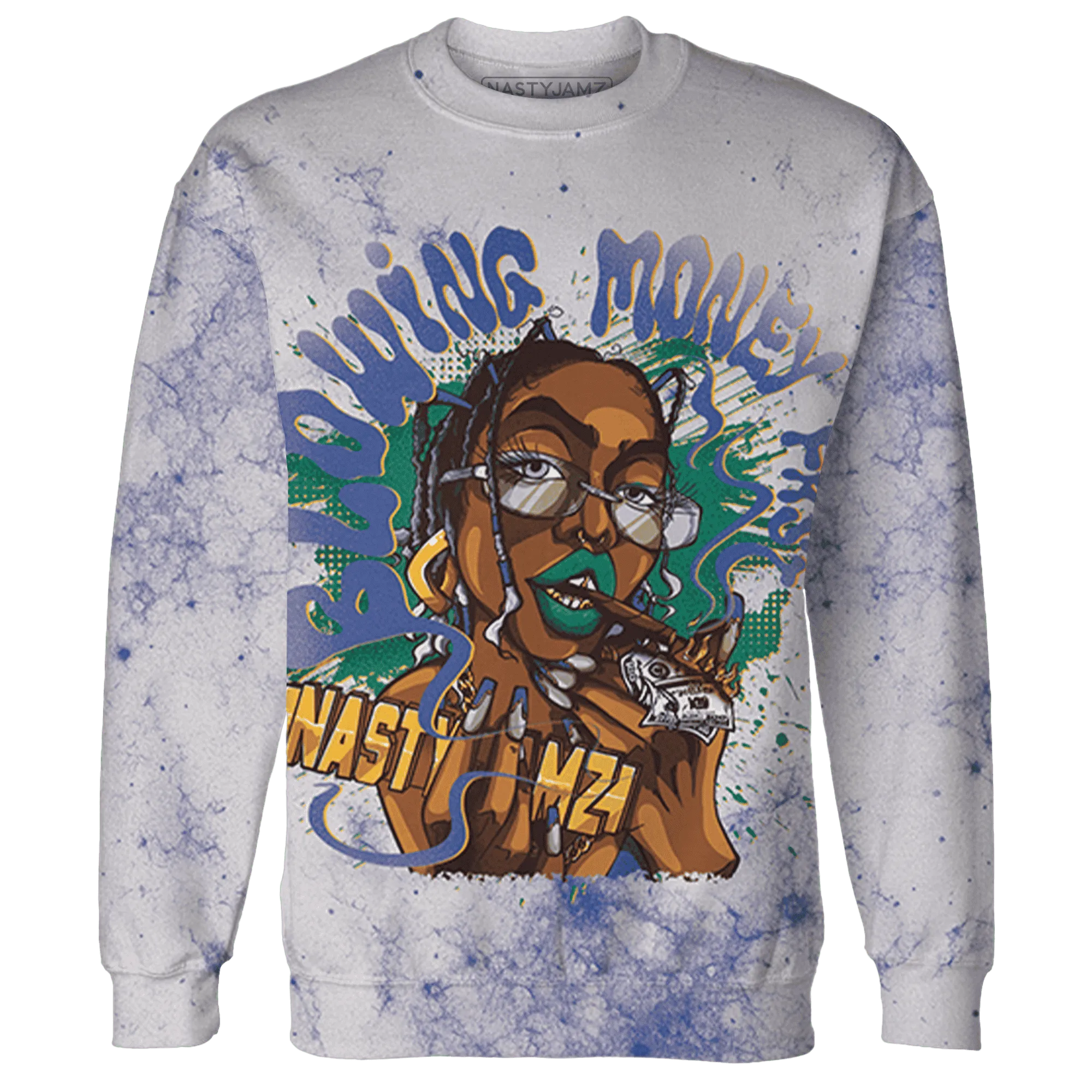 Dunk-Hyper-Royal-Malachite-NastyJamz-Sweatshirt-Match-Blowing-Money-Fast-Girl-3D