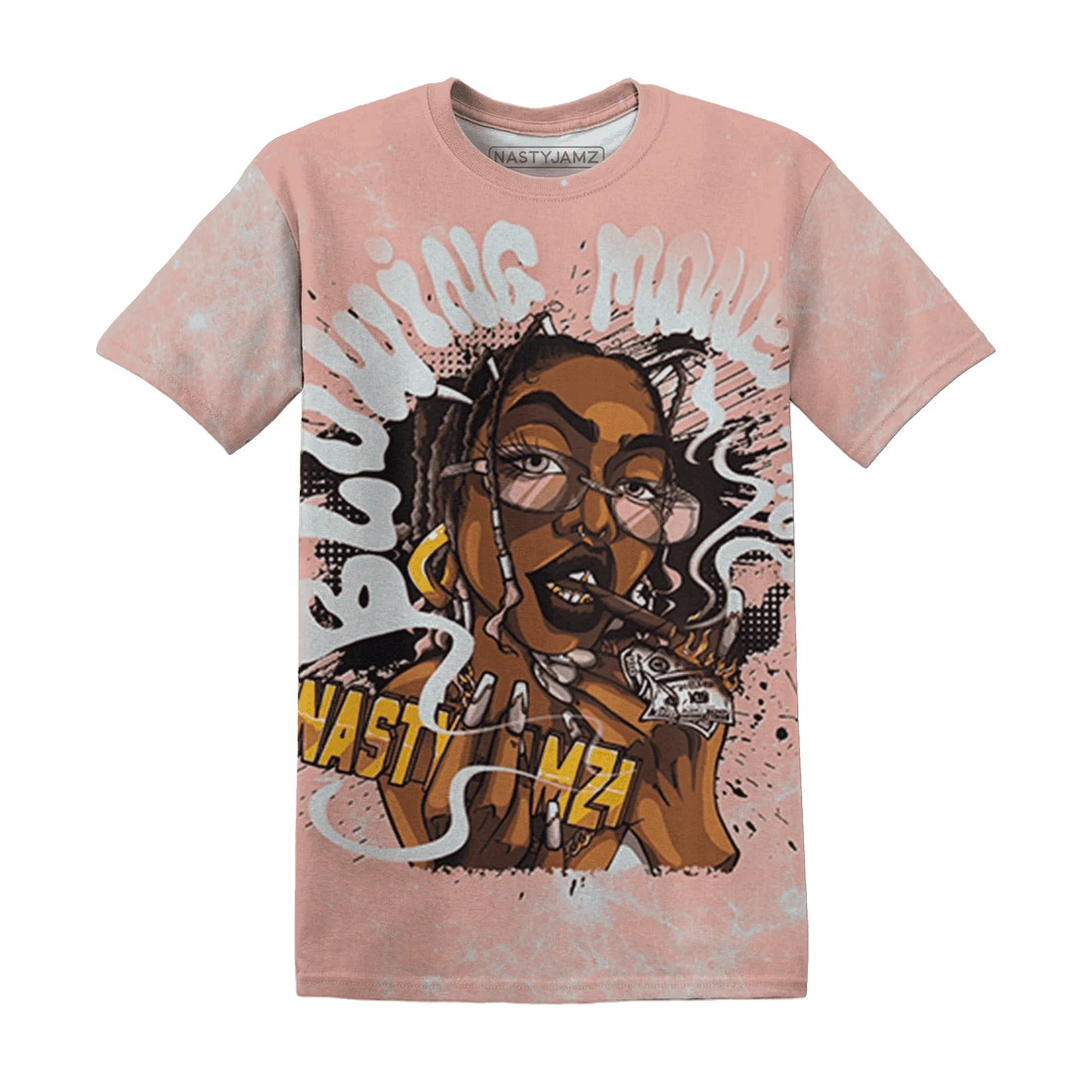 Dunk-Low-Glacier-Blue-Arctic-Orange-NastyJamz-T-Shirt-Match-Blowing-Money-Fast-Girl-3D