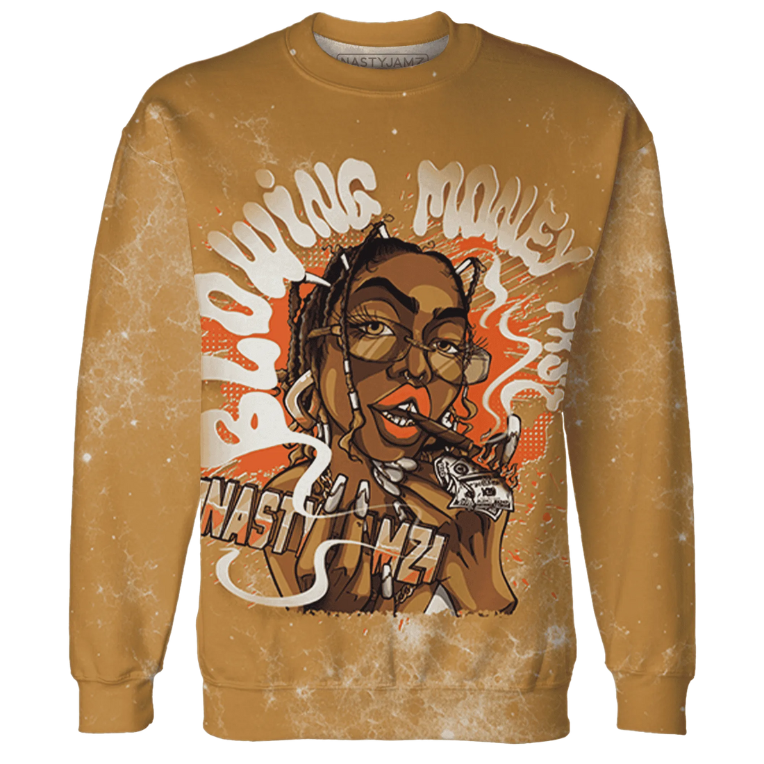 Dunk-Low-Retro-Wheat-Orange-NastyJamz-Sweatshirt-Match-Blowing-Money-Fast-Girl-3D
