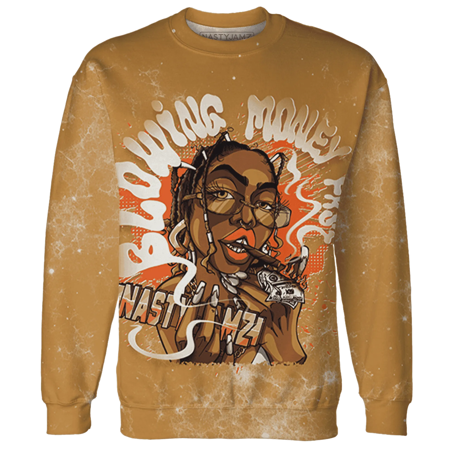 Dunk-Low-Retro-Wheat-Orange-NastyJamz-Sweatshirt-Match-Blowing-Money-Fast-Girl-3D