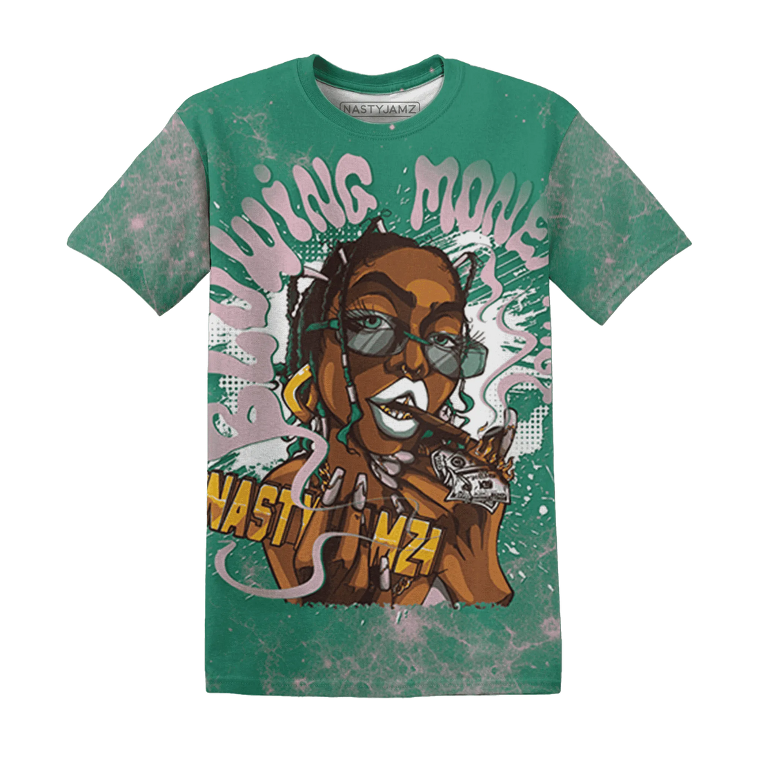 Dunk-Pink-Malachite-Medium-Soft-Low-Sail-T-Shirt-Match-Blowing-Money-Fast-Girl-3D