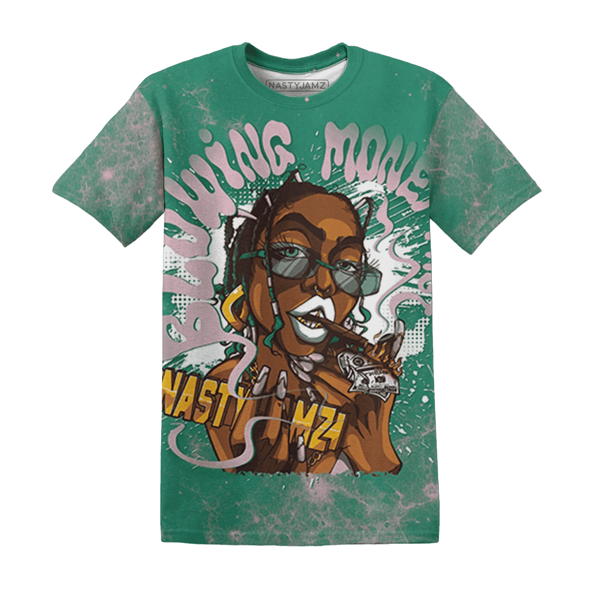 Dunk-Pink-Malachite-Medium-Soft-Low-Sail-T-Shirt-Match-Blowing-Money-Fast-Girl-3D