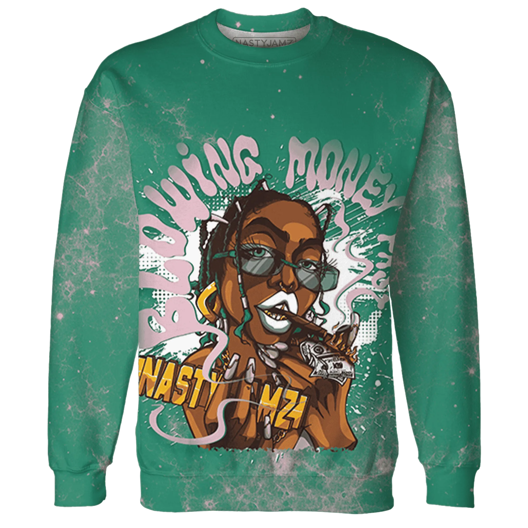 Dunk-Pink-Malachite-Medium-Soft-Low-Sail-Sweatshirt-Match-Blowing-Money-Fast-Girl-3D