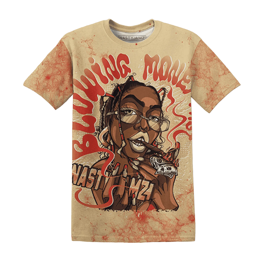 Dunk-Strawberry-Waffle-NastyJamz-T-Shirt-Match-Blowing-Money-Fast-Girl-3D